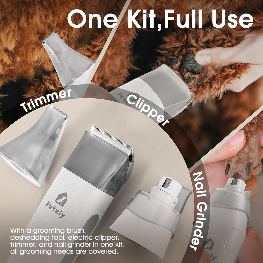 Petzly Pet Grooming Vacuum Kit 7 in 1 Kit Cat Dog Pet Hair Grooming Tools - Sunyee