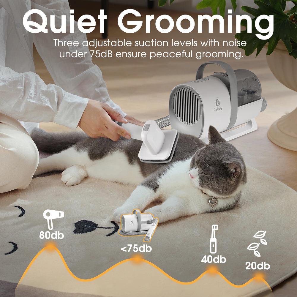 Petzly Pet Grooming Vacuum Kit 7 in 1 Kit Cat Dog Pet Hair Grooming Tools - Sunyee