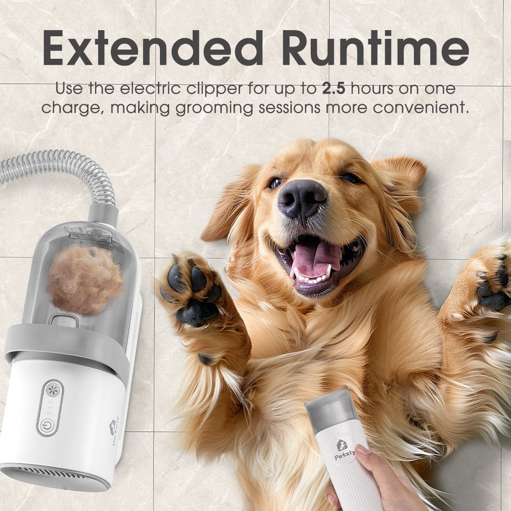 Petzly Pet Grooming Vacuum Kit 7 in 1 Kit Cat Dog Pet Hair Grooming Tools - Sunyee