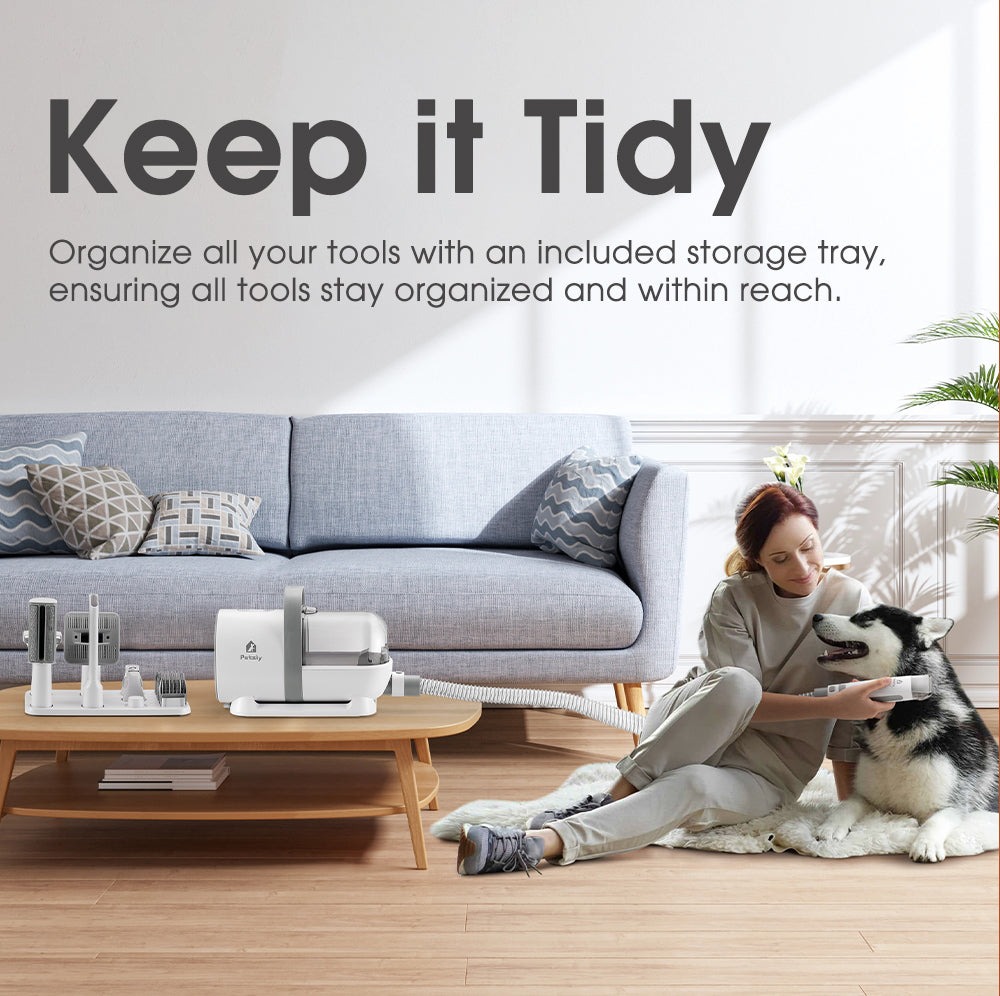 Petzly Pet Grooming Vacuum Kit 7 in 1 Kit Cat Dog Pet Hair Grooming Tools - Sunyee