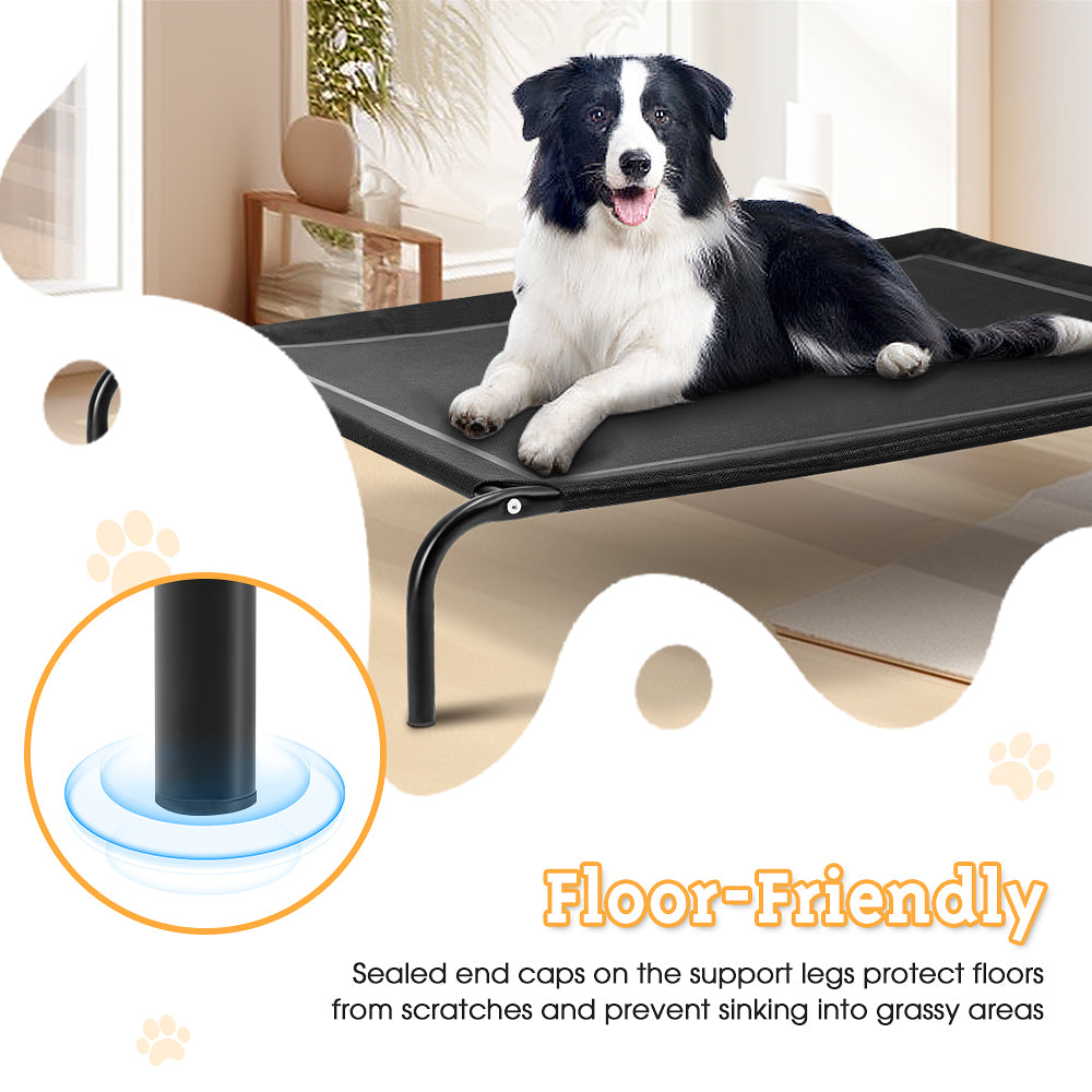 Petzly Cooling Elevated Pet Dog Bed for Medium Dog Washable Breathable Mesh Black - Sunyee