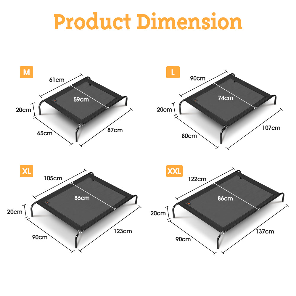 Petzly Cooling Elevated Pet Dog Bed for Large Dog Washable Breathable Mesh - Sunyee