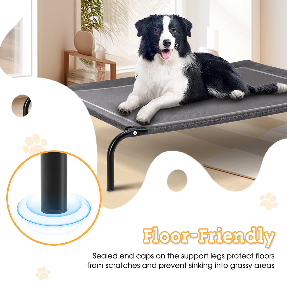Petzly Cooling Elevated Pet Dog Bed Washable Breathable Mesh Heavy Duty XL Grey - Sunyee