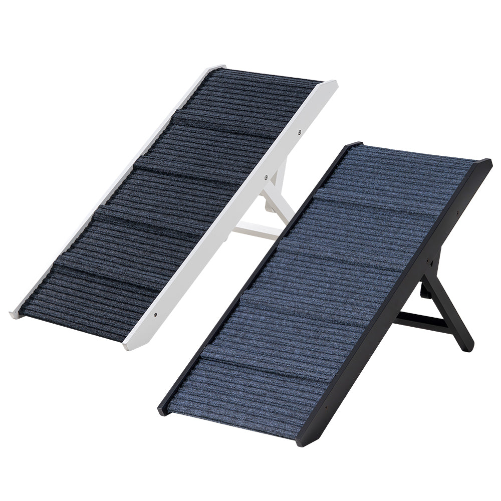 Petzly Foldable Dog Ramp Adjustable Height Pet Ramp Folding Portable Black/White - Sunyee