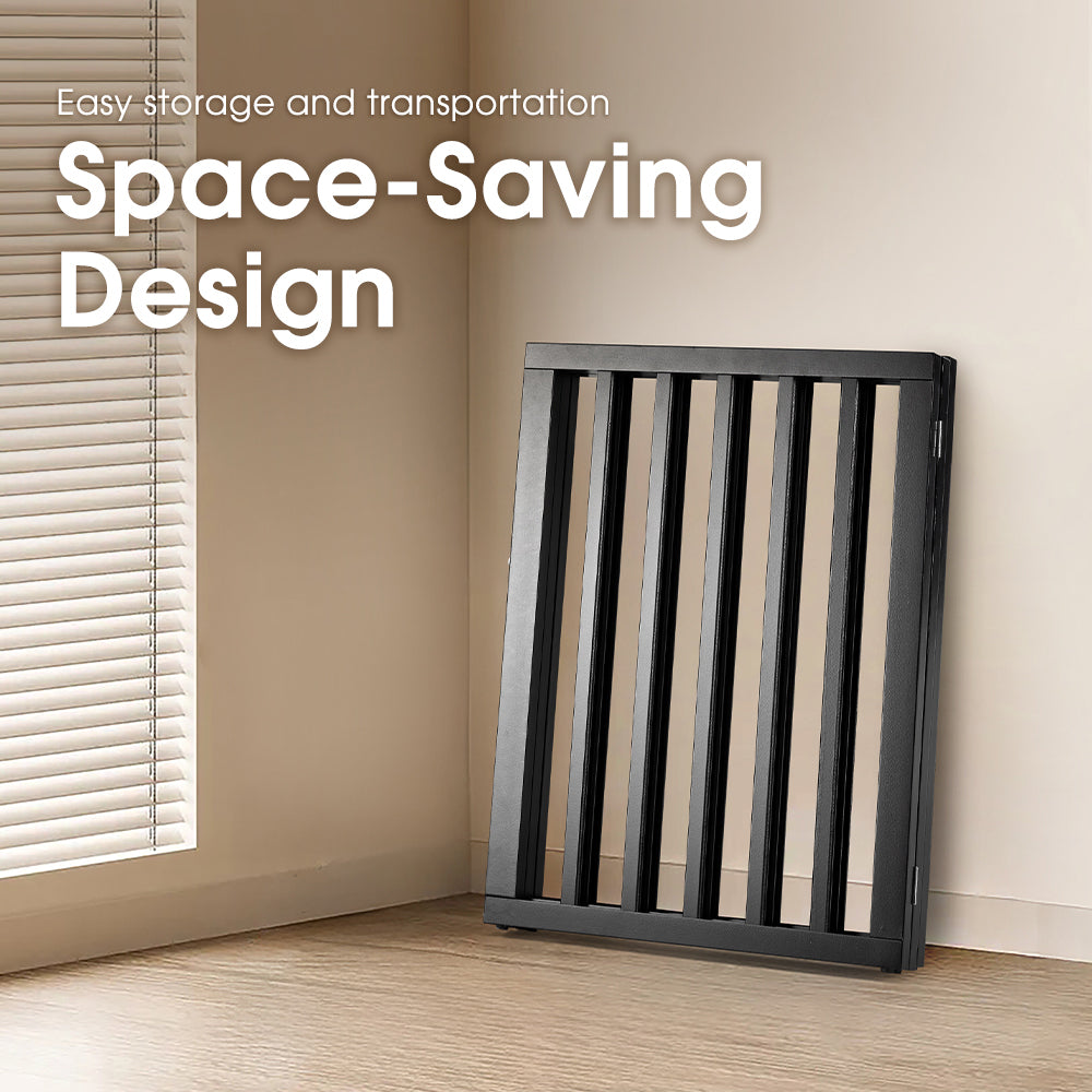 Petzly Pet Gate Dog Fence Safety Barrier Security Door 3 Panel 61cm Black - Sunyee