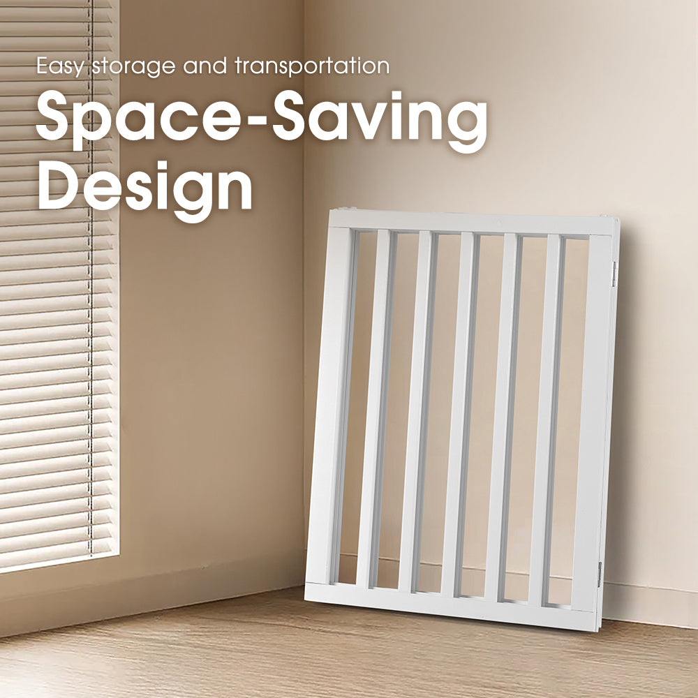 Petzly Pet Gate Dog Fence Safety Barrier Security Door 3 Panel 61cm White - Sunyee