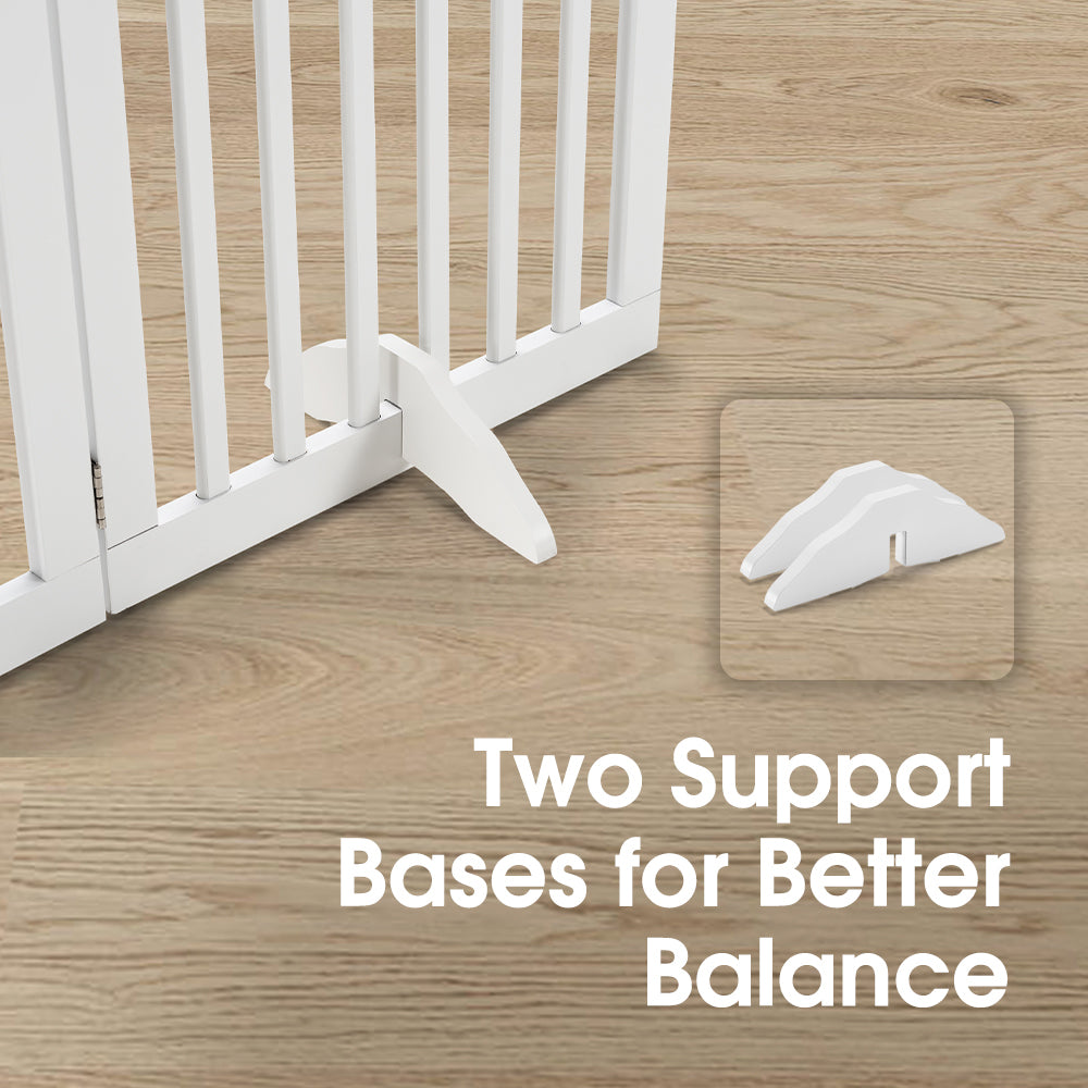 Petzly Arched Pet Gate Dog Fence Safety Barrier with Support Feet 4 Panel 80cm - Sunyee