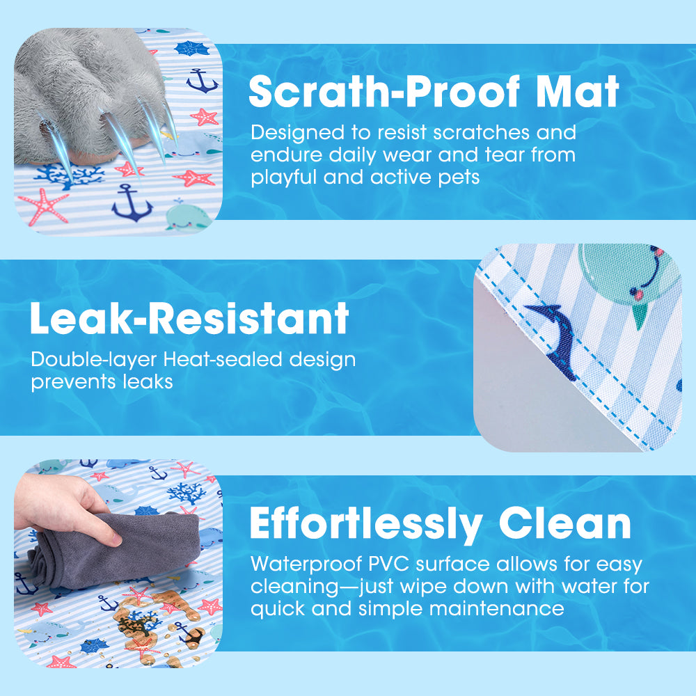 Petzly Pet Cool Gel Mat Dog Cat Bed Non-Toxic Cooling Dog Summer Pad Round 62CM - Sunyee