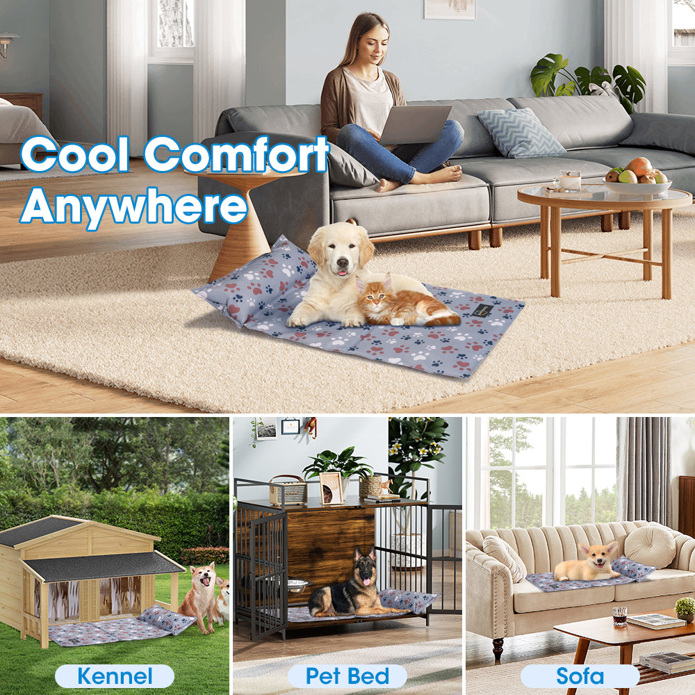 Petzly Pet Cool Gel Mat Dog Cat Bed Non-Toxic Cooling Dog Summer Pad 70x115CM - Sunyee