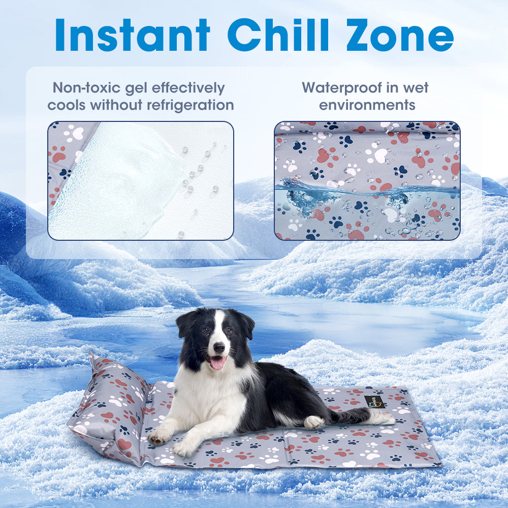 Petzly Pet Cool Gel Mat Dog Cat Bed Non-Toxic Cooling Dog Summer Pad 60x105CM - Sunyee