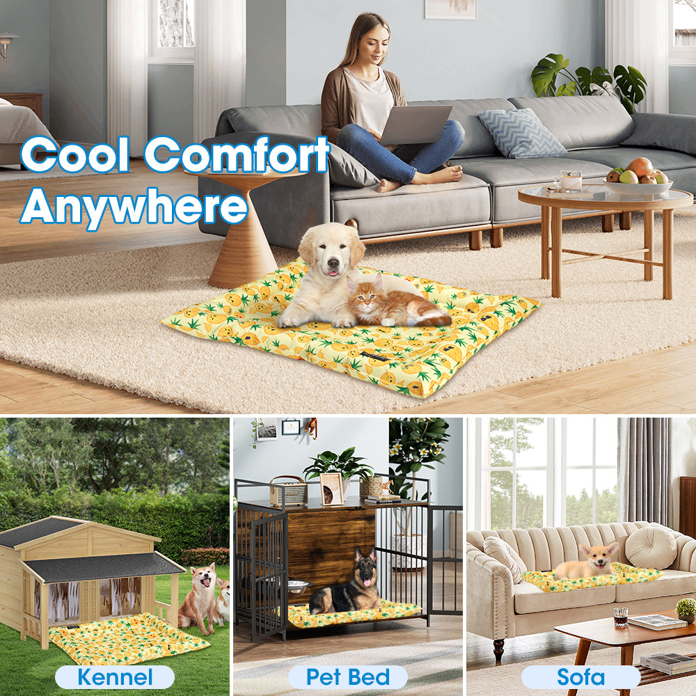 Petzly Pet Cool Gel Mat Dog Cat Bed Non-Toxic Cooling Dog Summer Pad 78x93CM - Sunyee