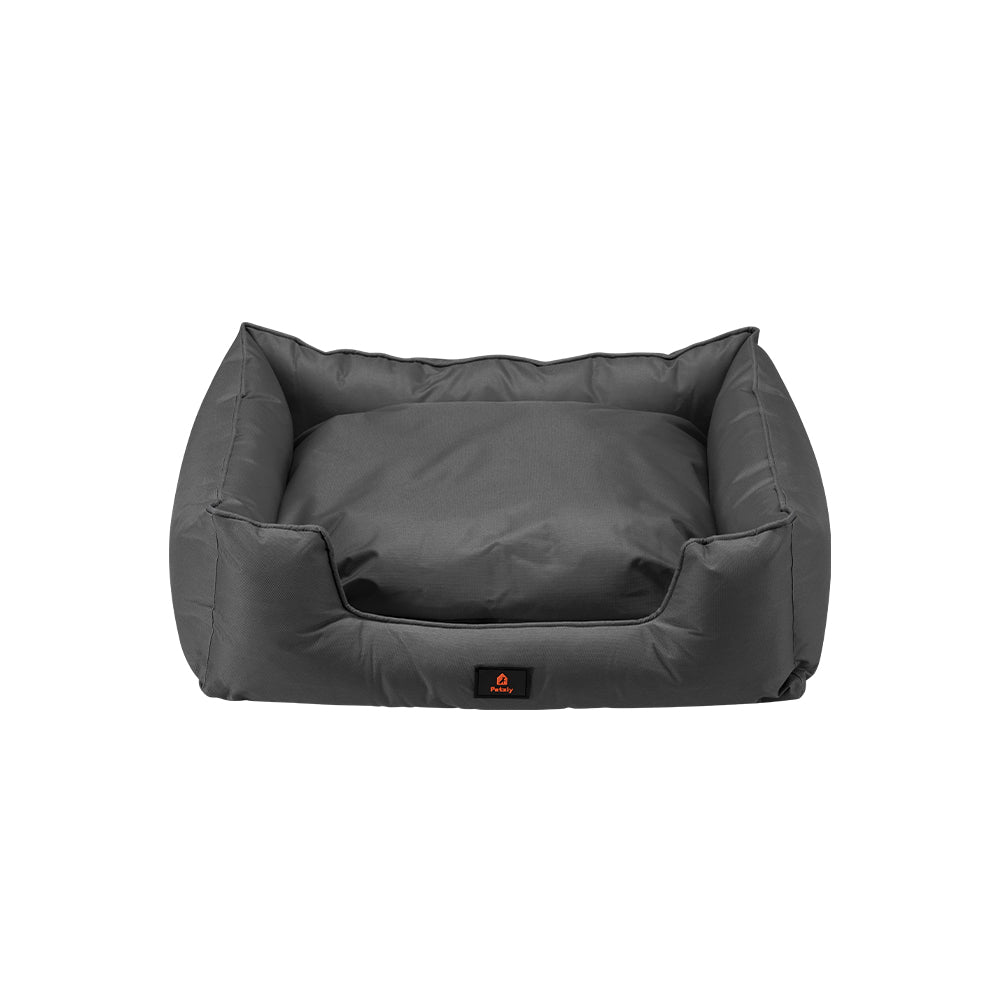 Petzly M/L/XL/XXL/XXXL Waterproof Pet Dog Bed Sofa Black/Grey&Orange - Sunyee