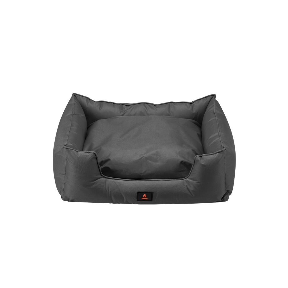Petzly M/L/XL/XXL/XXXL Waterproof Pet Dog Bed Sofa Black/Grey&Orange - Sunyee
