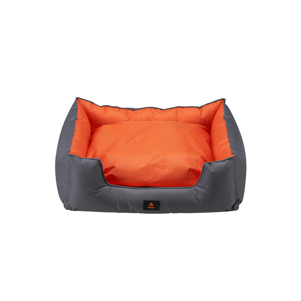 Petzly M/L/XL/XXL/XXXL Waterproof Pet Dog Bed Sofa Black/Grey&Orange - Sunyee