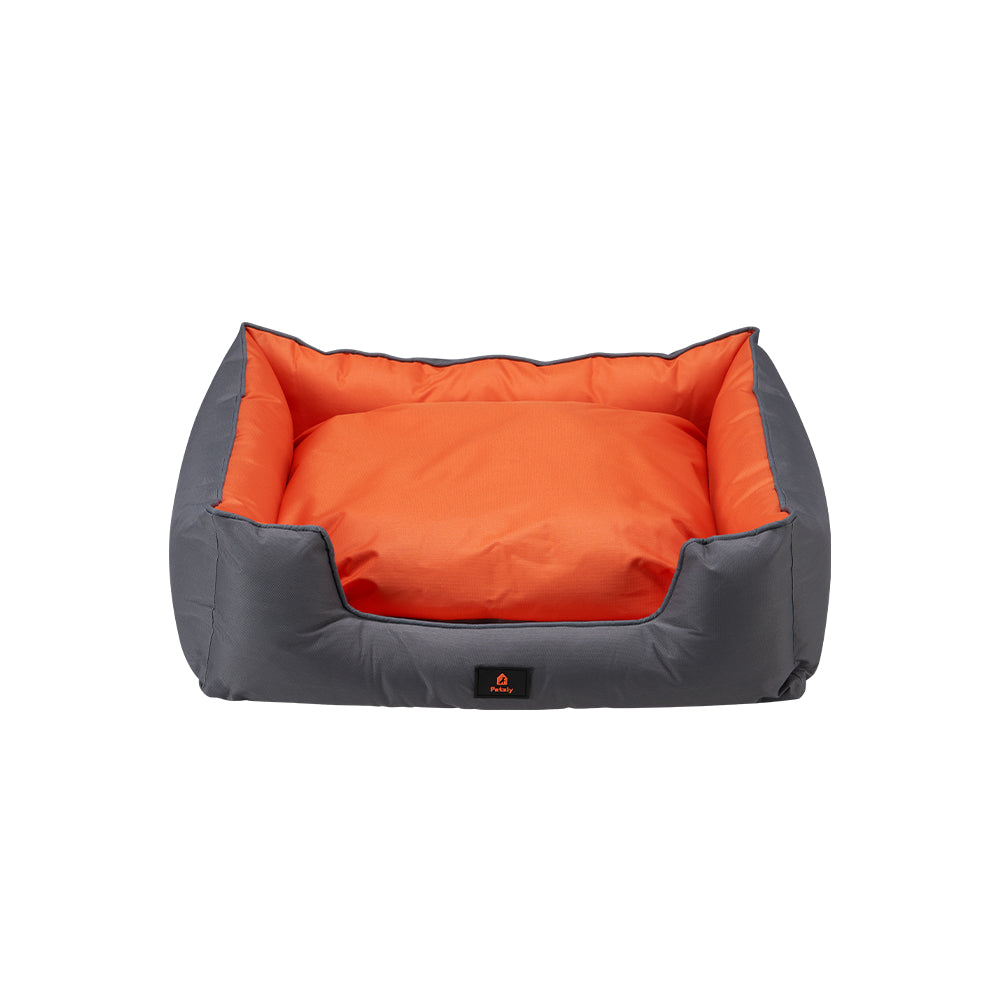 Petzly M/L/XL/XXL/XXXL Waterproof Pet Dog Bed Sofa Black/Grey&Orange - Sunyee