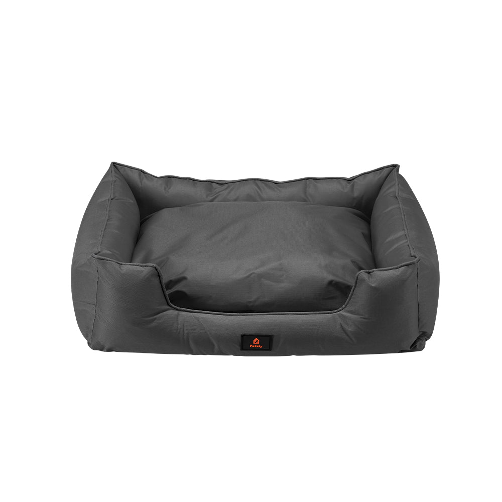 Petzly M/L/XL/XXL/XXXL Waterproof Pet Dog Bed Sofa Black/Grey&Orange - Sunyee