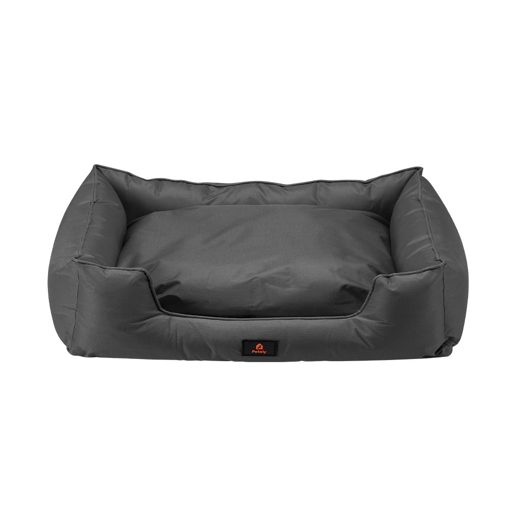 Petzly M/L/XL/XXL/XXXL Waterproof Pet Dog Bed Sofa Black/Grey&Orange - Sunyee