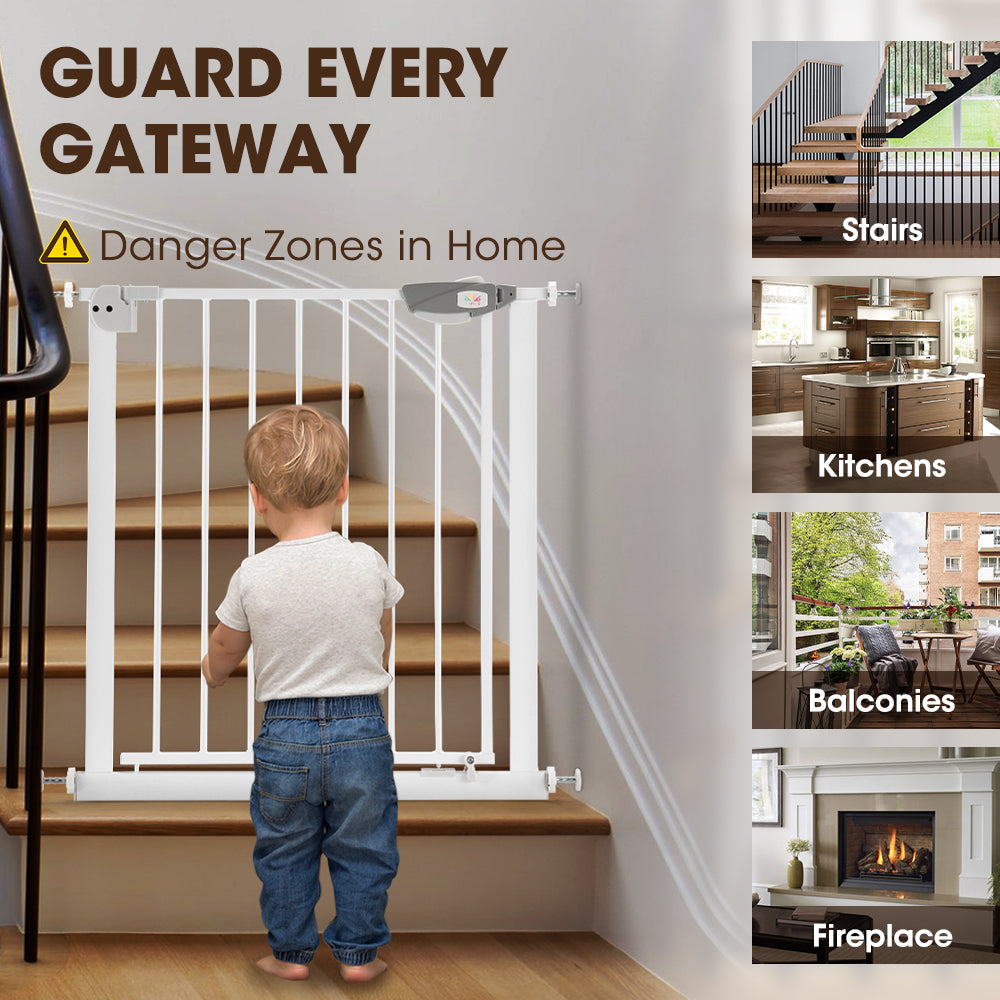 Playpals Adjustable Metal Baby Safety Security Gate with Pressure Mount Fastening S/M/L - Sunyee