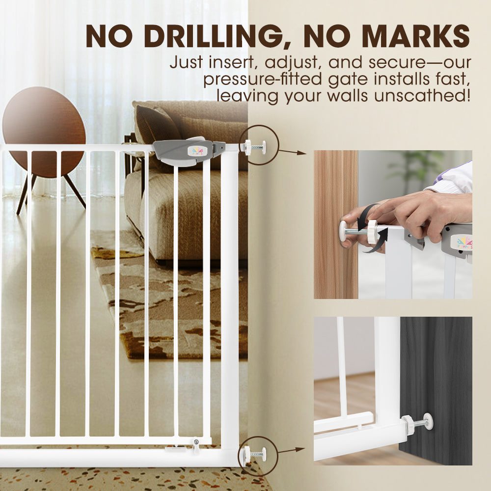 Playpals Adjustable Metal Baby Safety Security Gate with Pressure Mount Fastening S/M/L - Sunyee