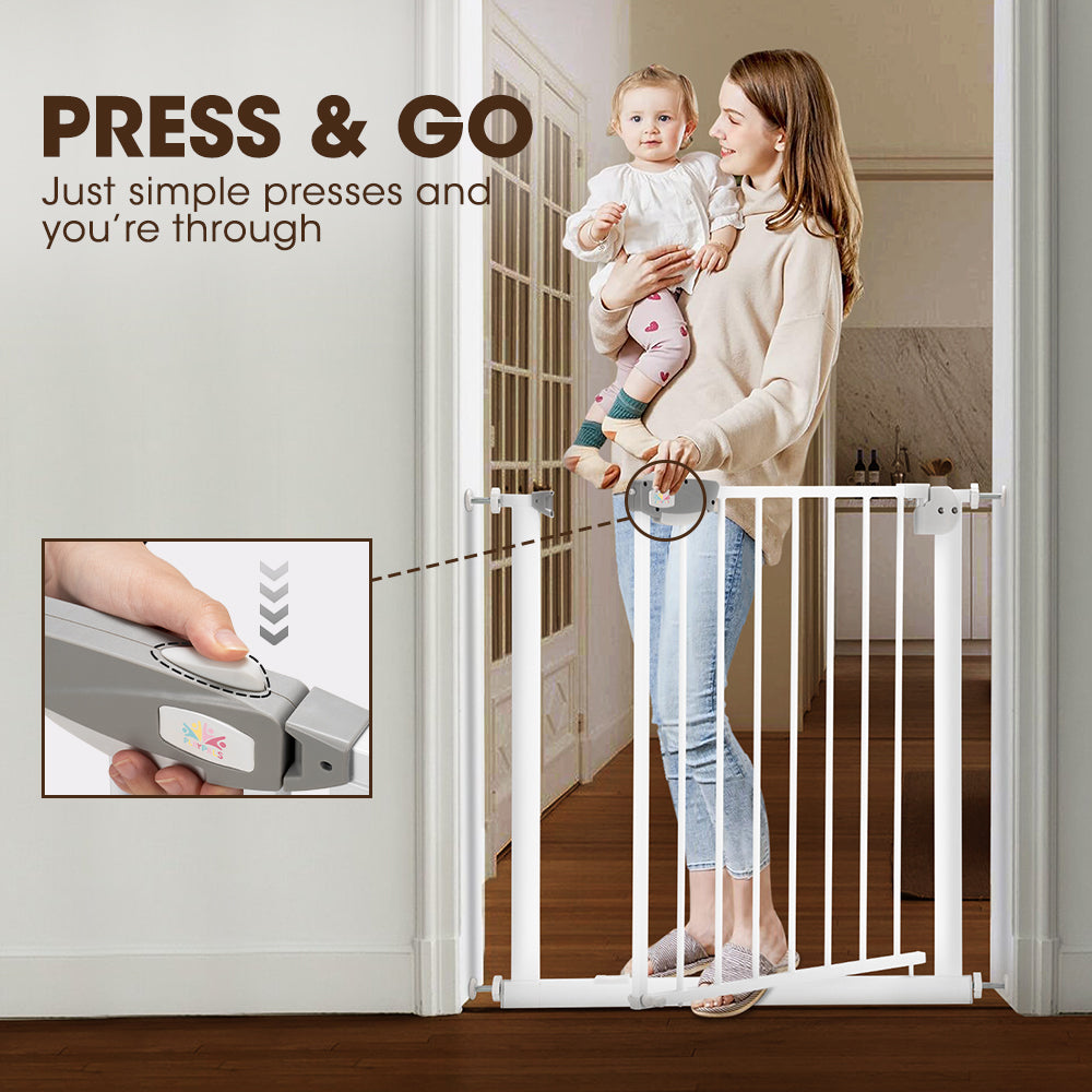Playpals Adjustable Metal Baby Safety Security Gate with Pressure Mount Fastening S/M/L - Sunyee
