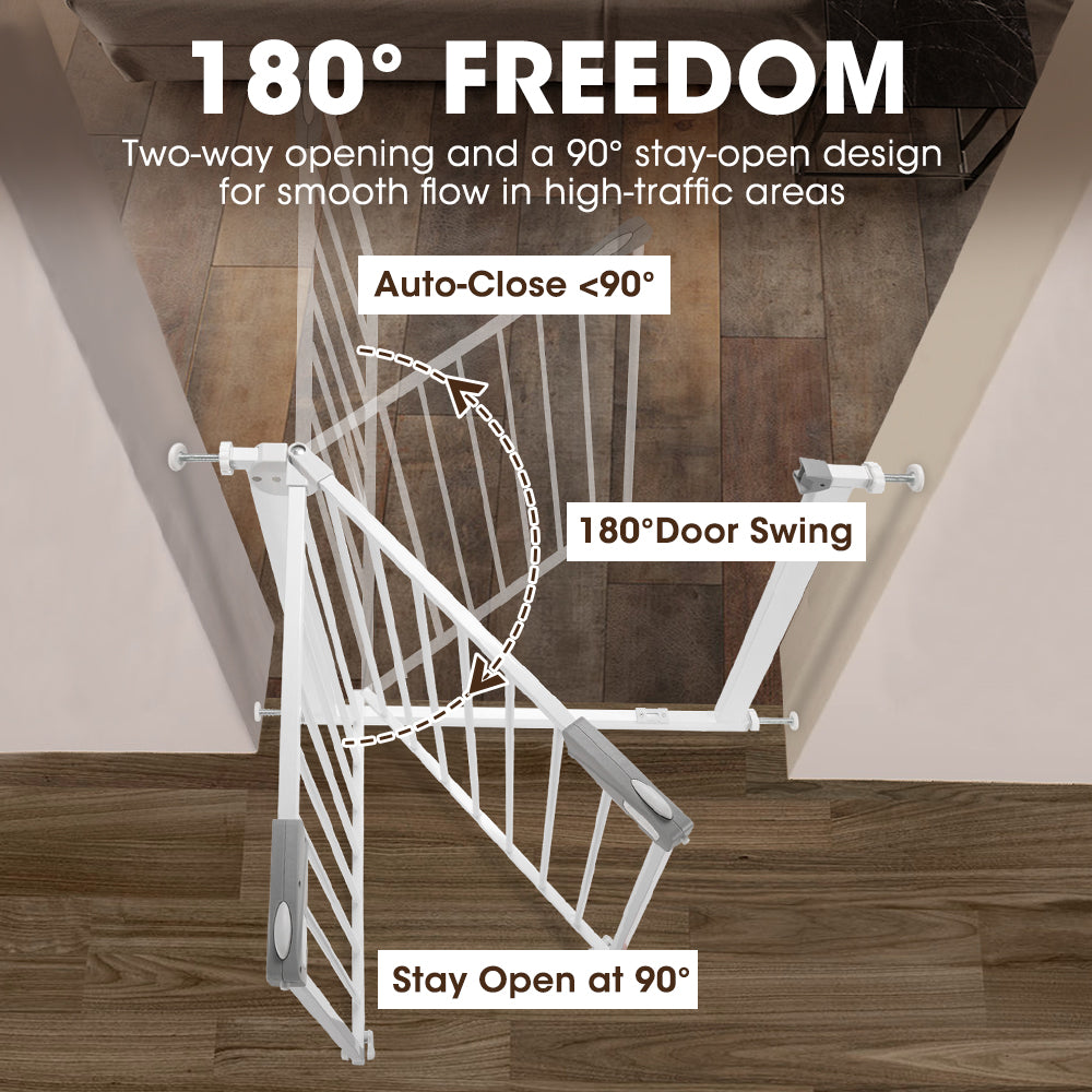 Playpals Adjustable Metal Baby Safety Security Gate with Pressure Mount Fastening S/M/L - Sunyee