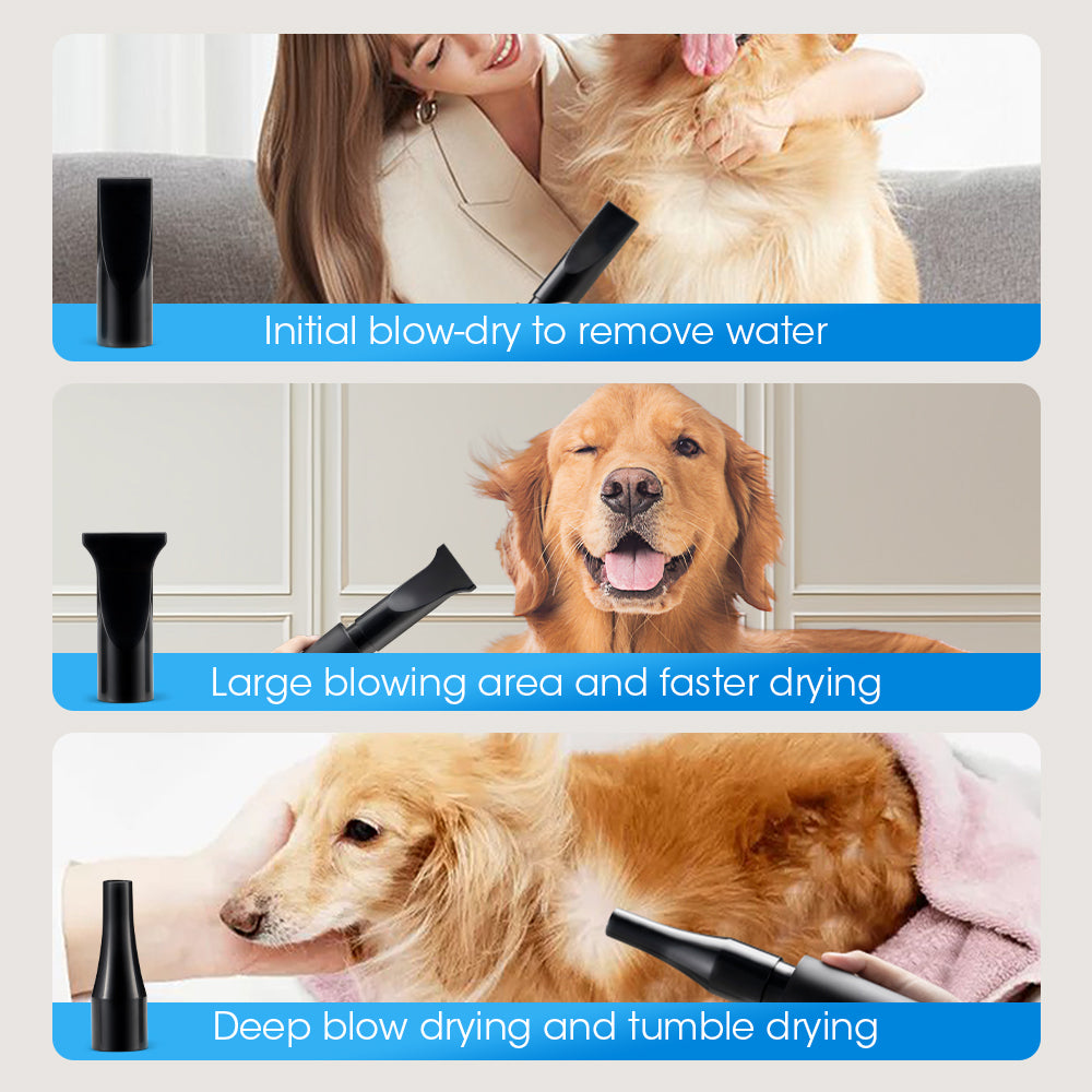 Petzly 3200W Pet Hair Dryer Blow Cat Dog Grooming Hairdryer Blower 3 Nozzles - Sunyee