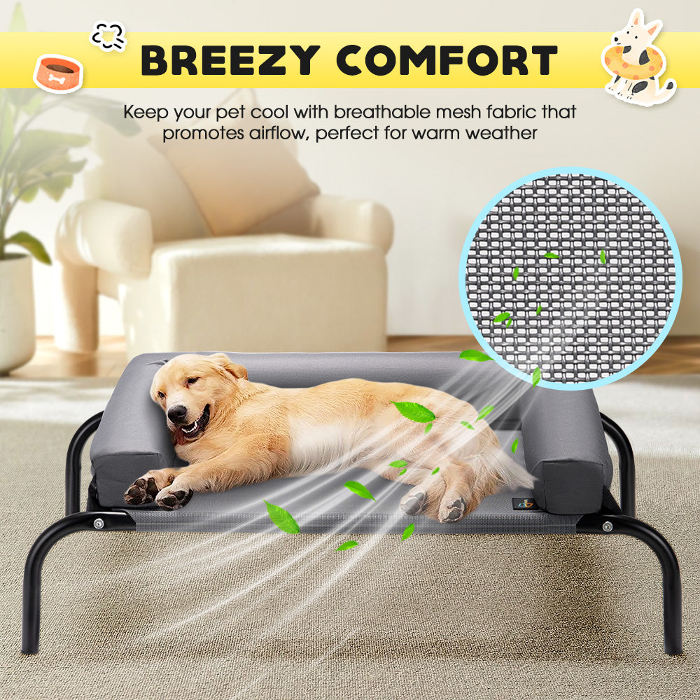 Petzly Cooling Dog Bed with Pillows for Large Dogs Washable Durable - Sunyee