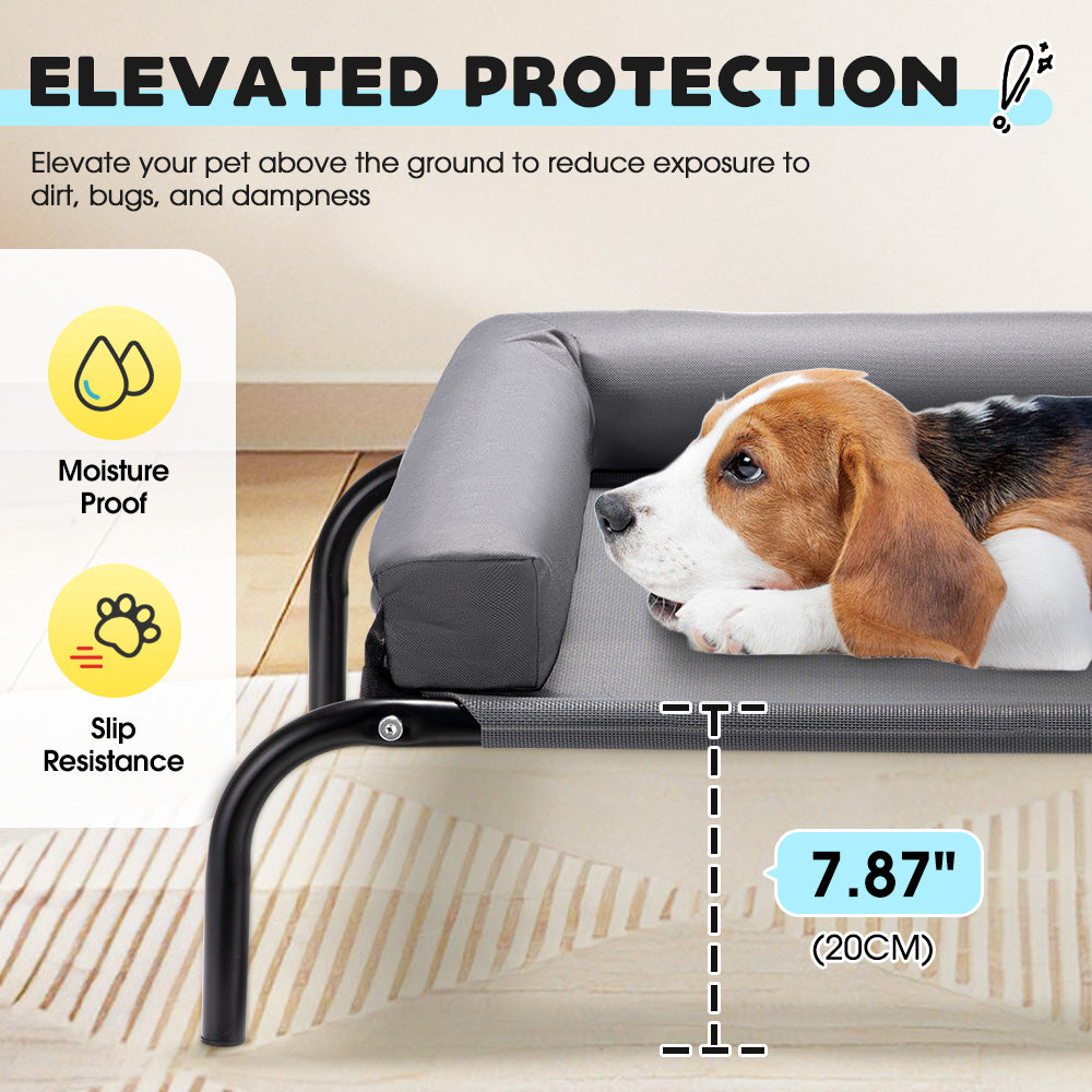 Petzly Cooling Dog Bed with Pillows for Large Dogs Washable Durable - Sunyee