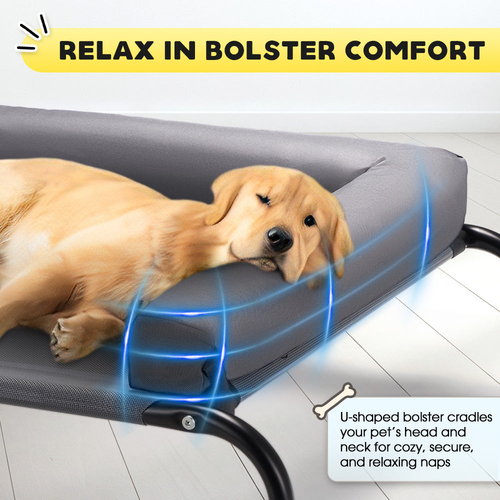 Petzly Cooling Dog Bed with Pillows for Large Dogs Washable Durable - Sunyee