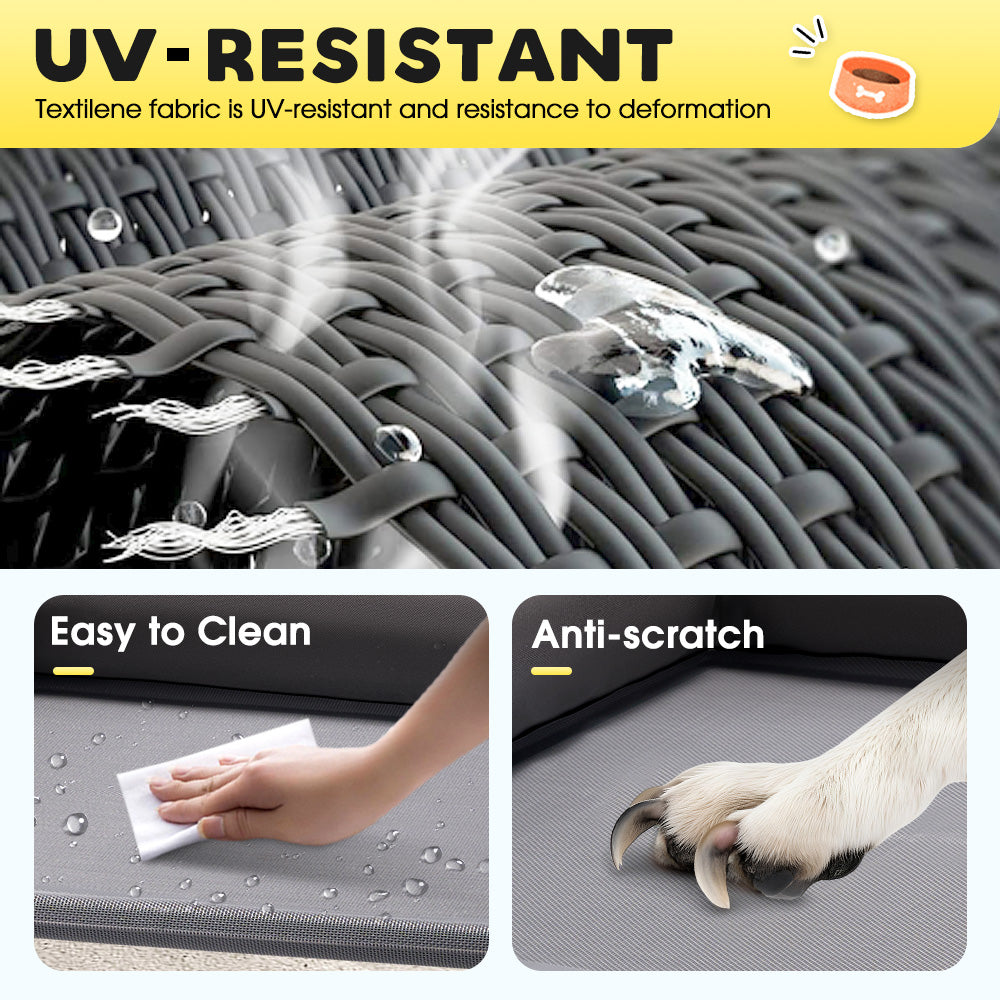 Petzly Cooling Dog Bed with Pillows for Large Dogs Washable Durable - Sunyee