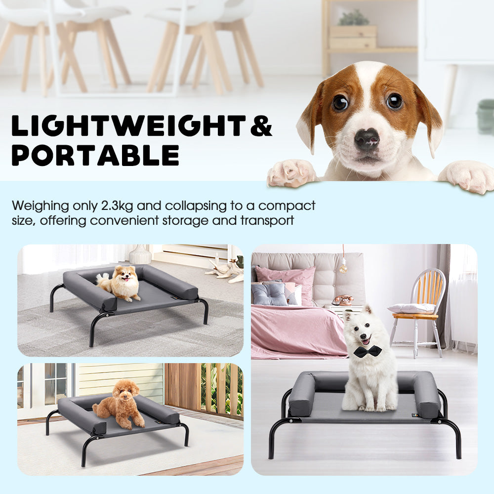 Petzly Cooling Dog Bed with Pillows for Large Dogs Washable Durable - Sunyee