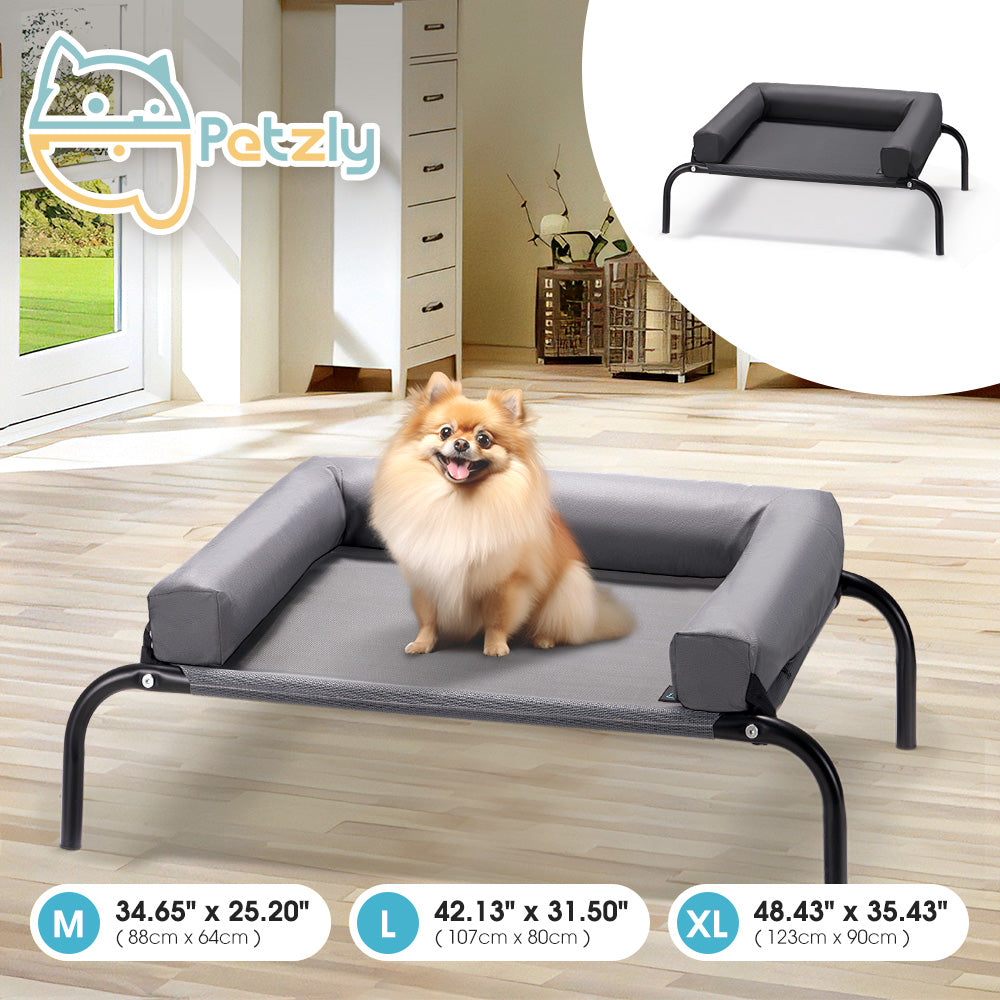 Petzly Cooling Dog Bed with Pillows for Large Dogs Washable Durable - Sunyee