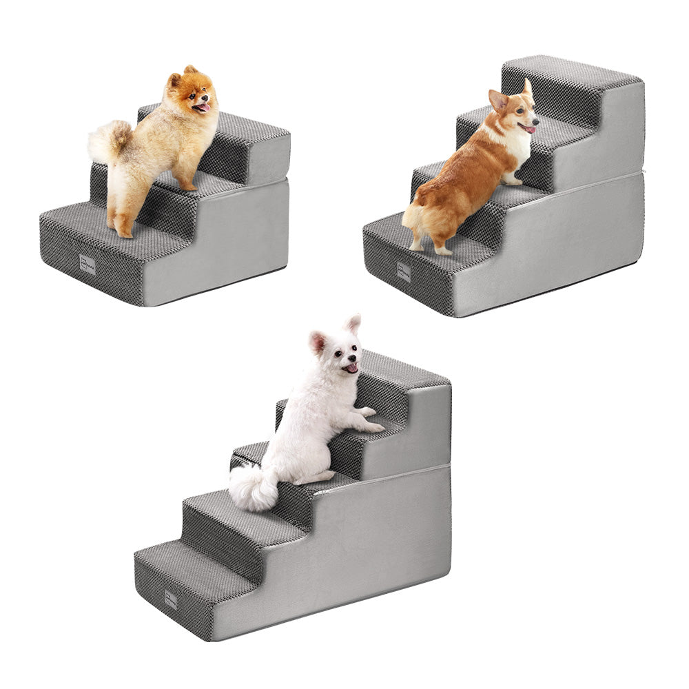 Petzly Dog Ramp Steps Pet Stairs Portable Indoor for Bed Sofa Couch - Sunyee