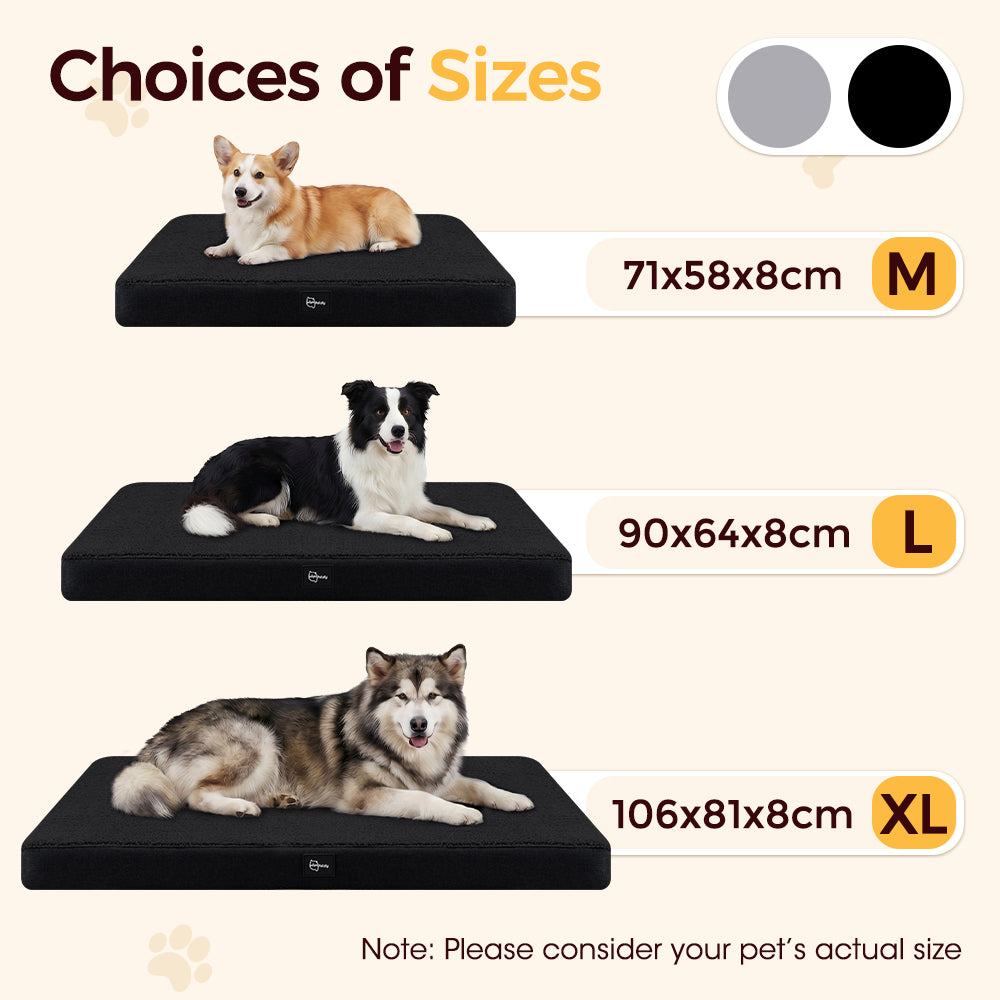 Petzly Dog Bed Mat Built-In Handle Machine Washable Cover For Pet