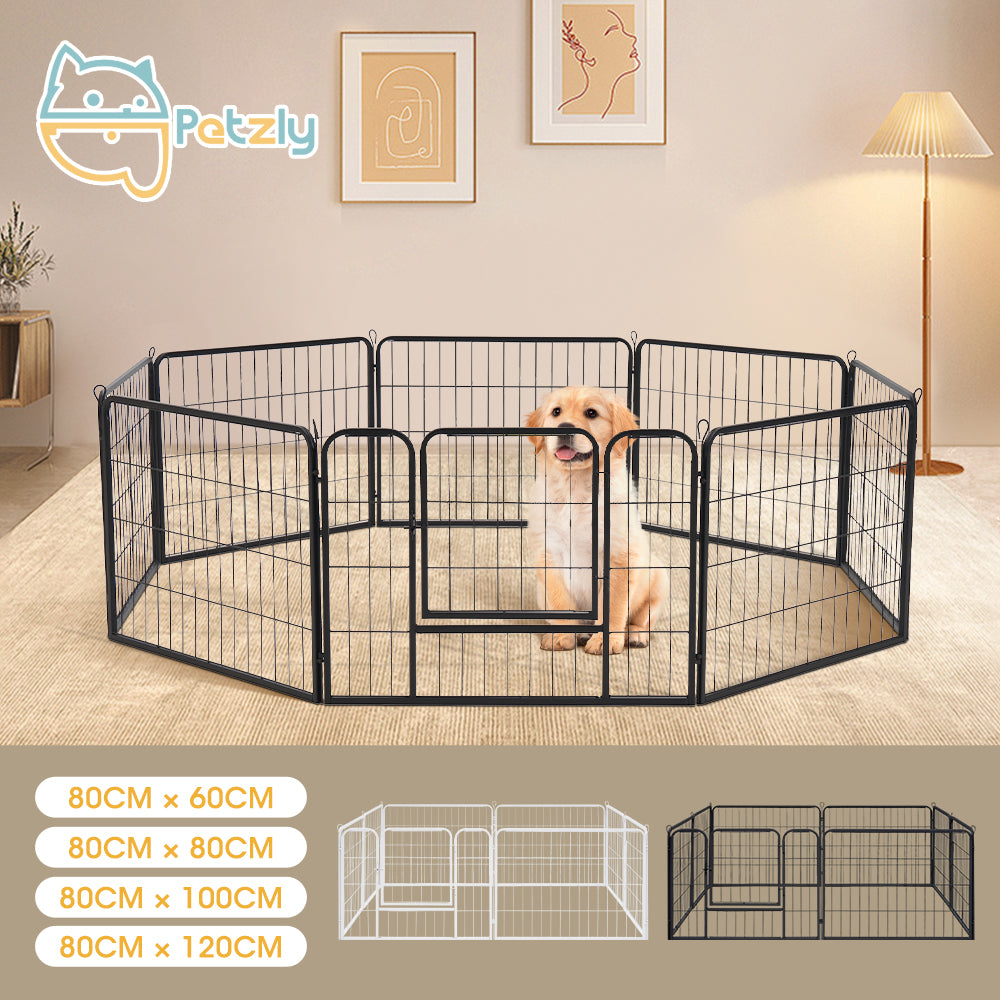 Petzly Dog 8 Panel Playpen Puppy Exercise Cage Pet Cage Enclosure - Sunyee