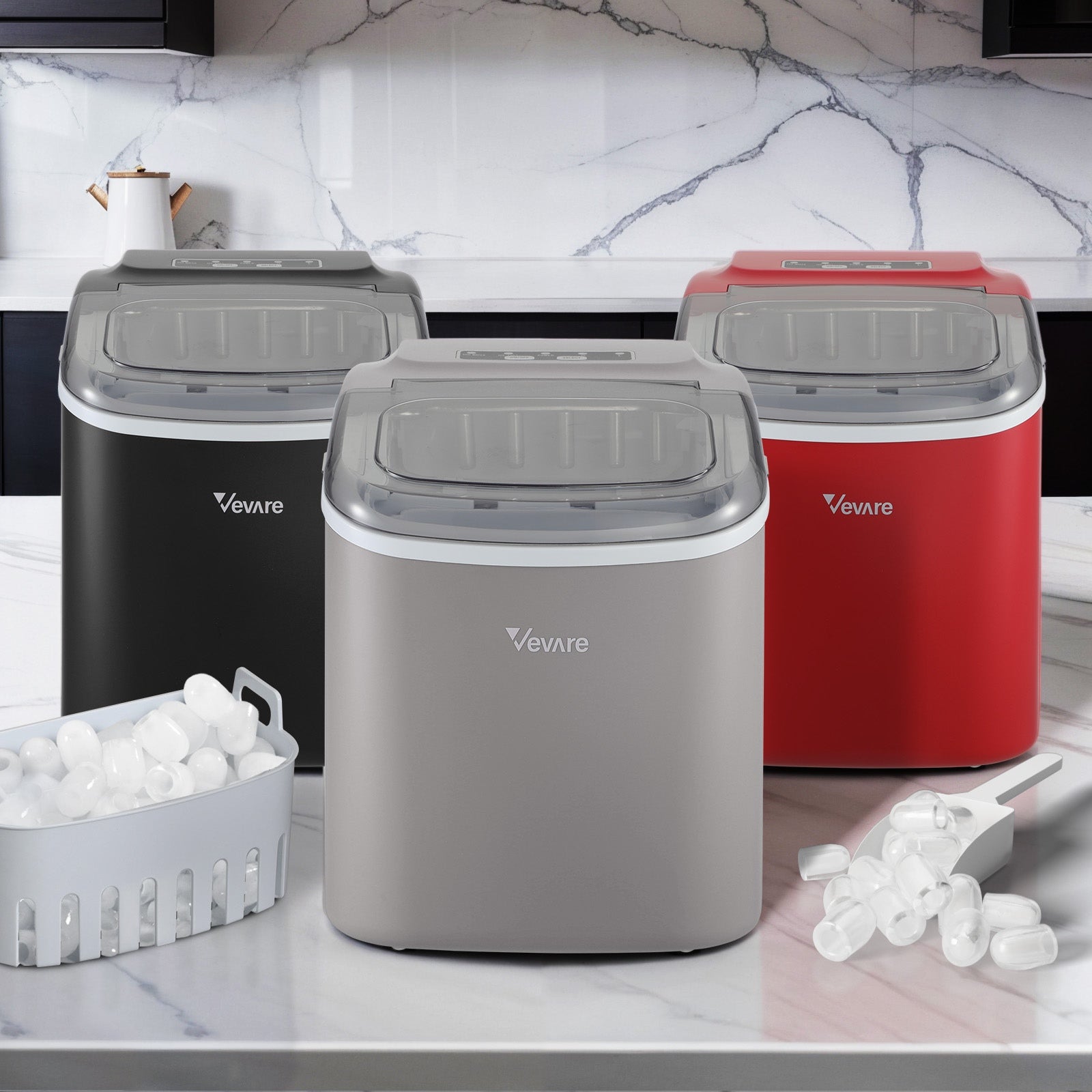 Vevare Portable Ice Maker Machine Ice Cube Tray 12kg Bar Countertop - Sunyee