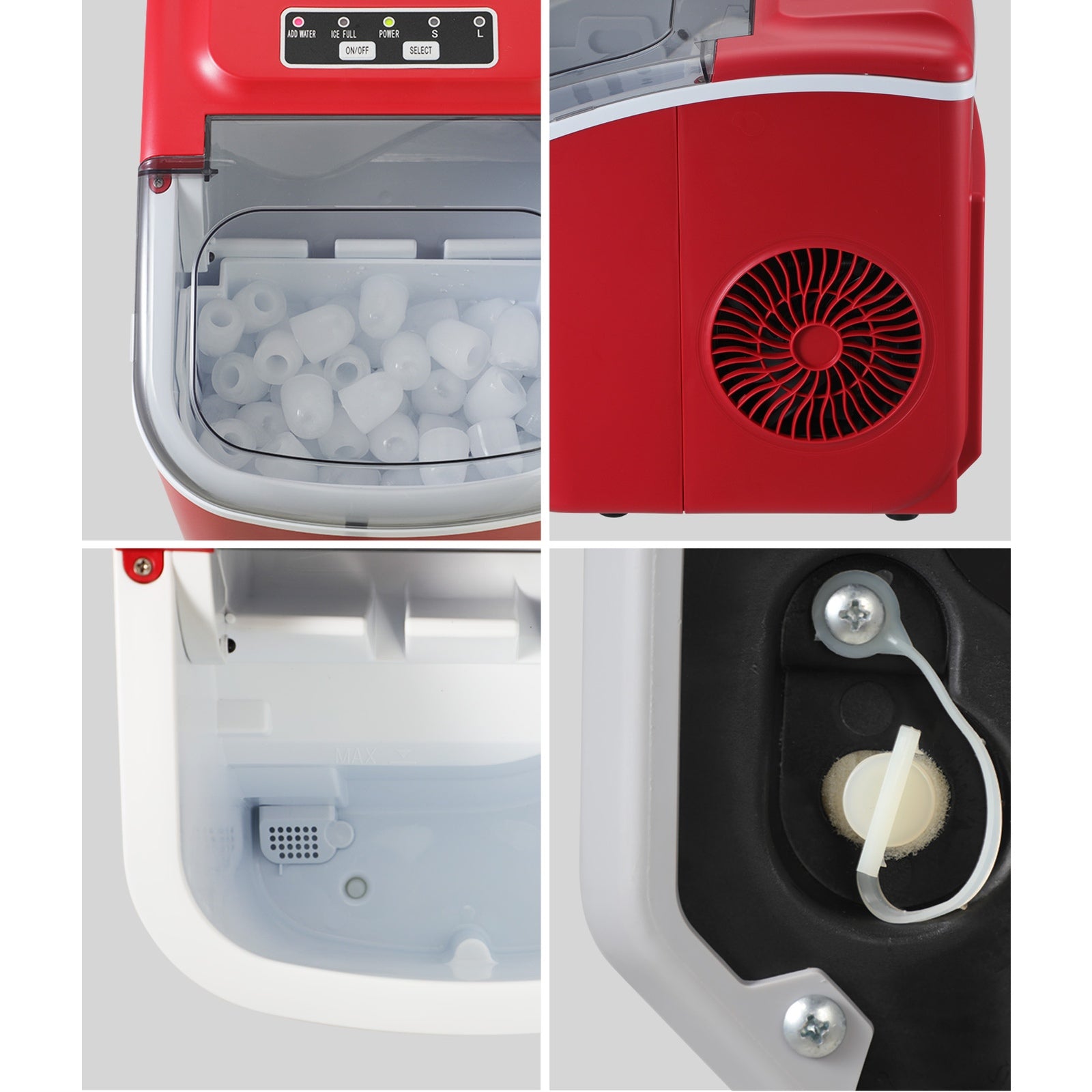 Vevare Portable Ice Maker Machine Ice Cube Tray 12kg Bar Countertop - Sunyee