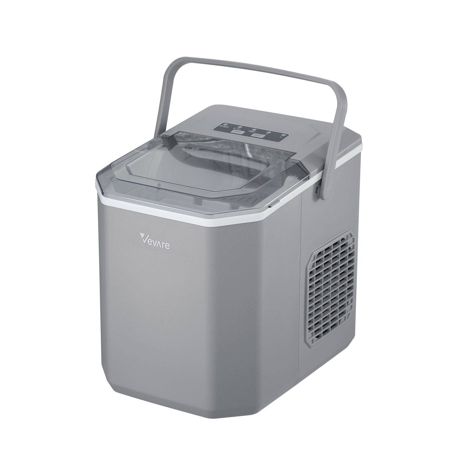 Vevare Portable Ice Maker Machine Ice Cube Tray With Handle 12kg Bar Home Grey - Sunyee