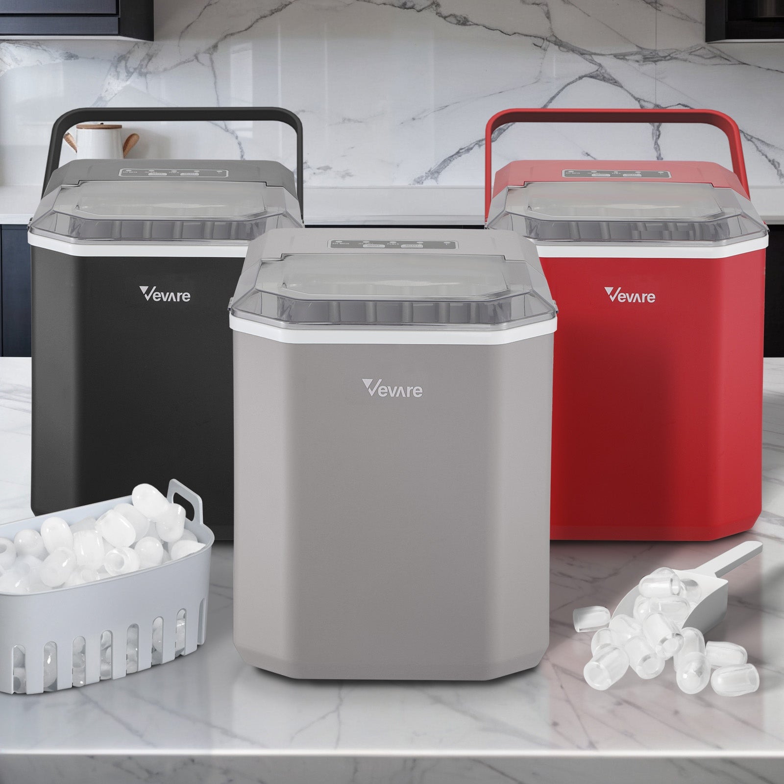 Vevare Portable Ice Maker Machine Ice Cube Tray With Handle 12kg Bar Home - Sunyee