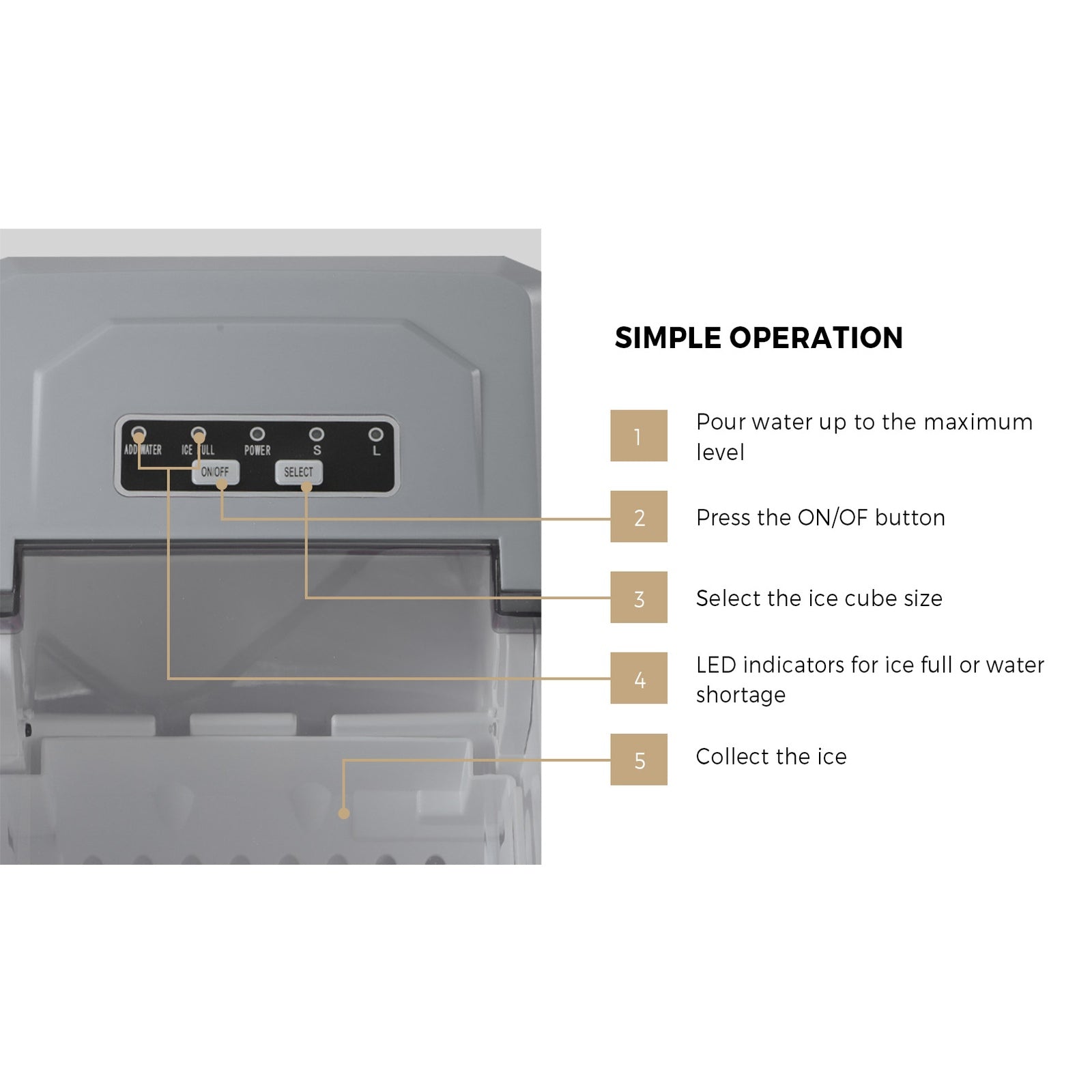 Vevare Portable Ice Maker Machine Ice Cube Tray With Handle 12kg Bar Home - Sunyee