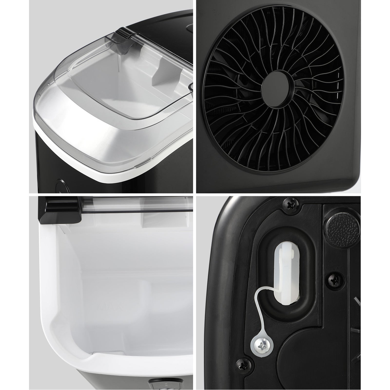 Vevare Nugget Ice Maker Portable Machine 15kg Ice Cube Tray Bar Countertop Black - Sunyee