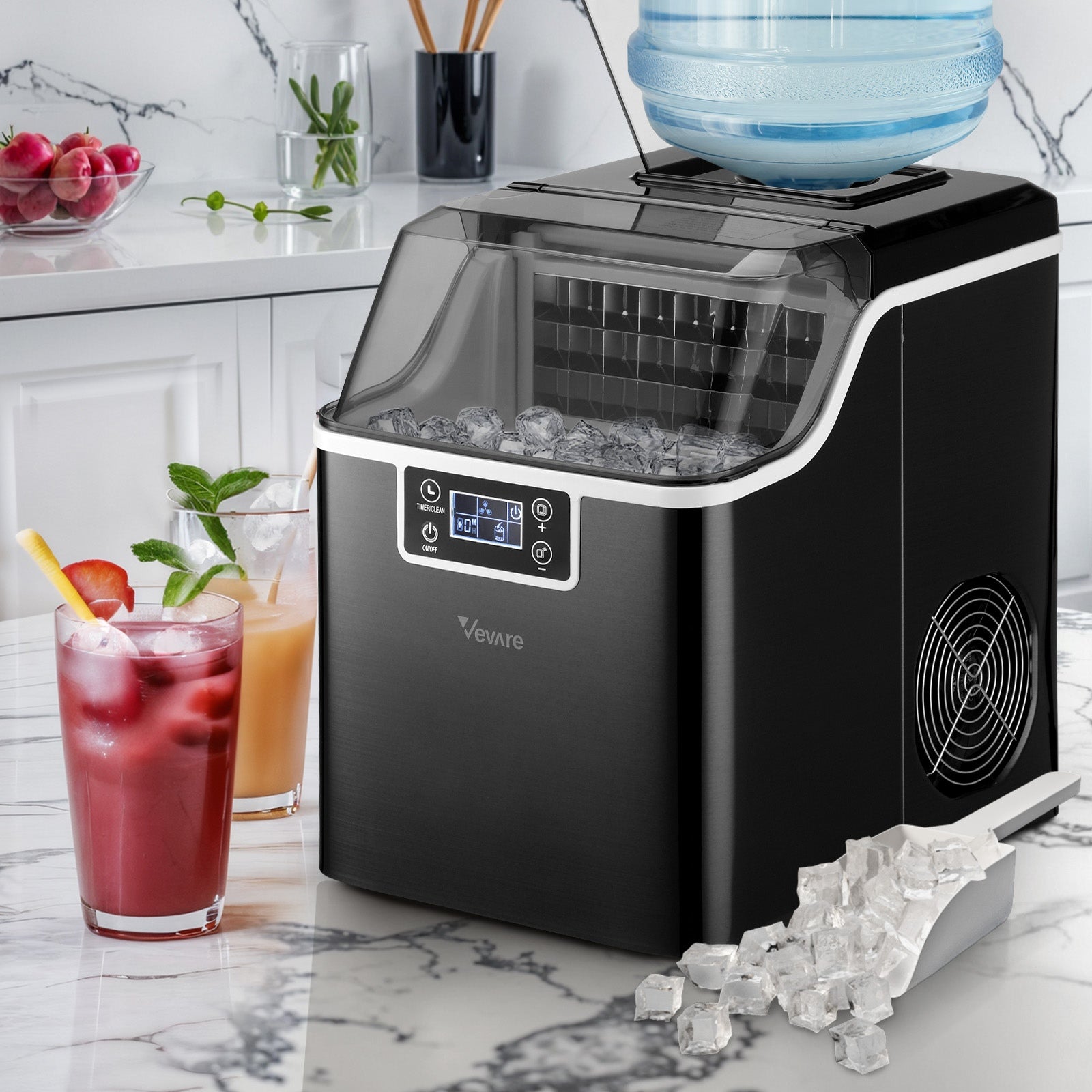 Vevare 3.2L Ice Maker Machine Portable Ice Cube Tray Bar Countertop Stainless - Sunyee