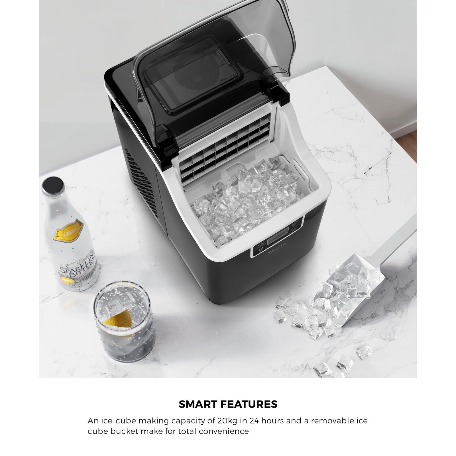 Vevare 3.2L Ice Maker Machine Portable Ice Cube Tray Bar Countertop Stainless - Sunyee