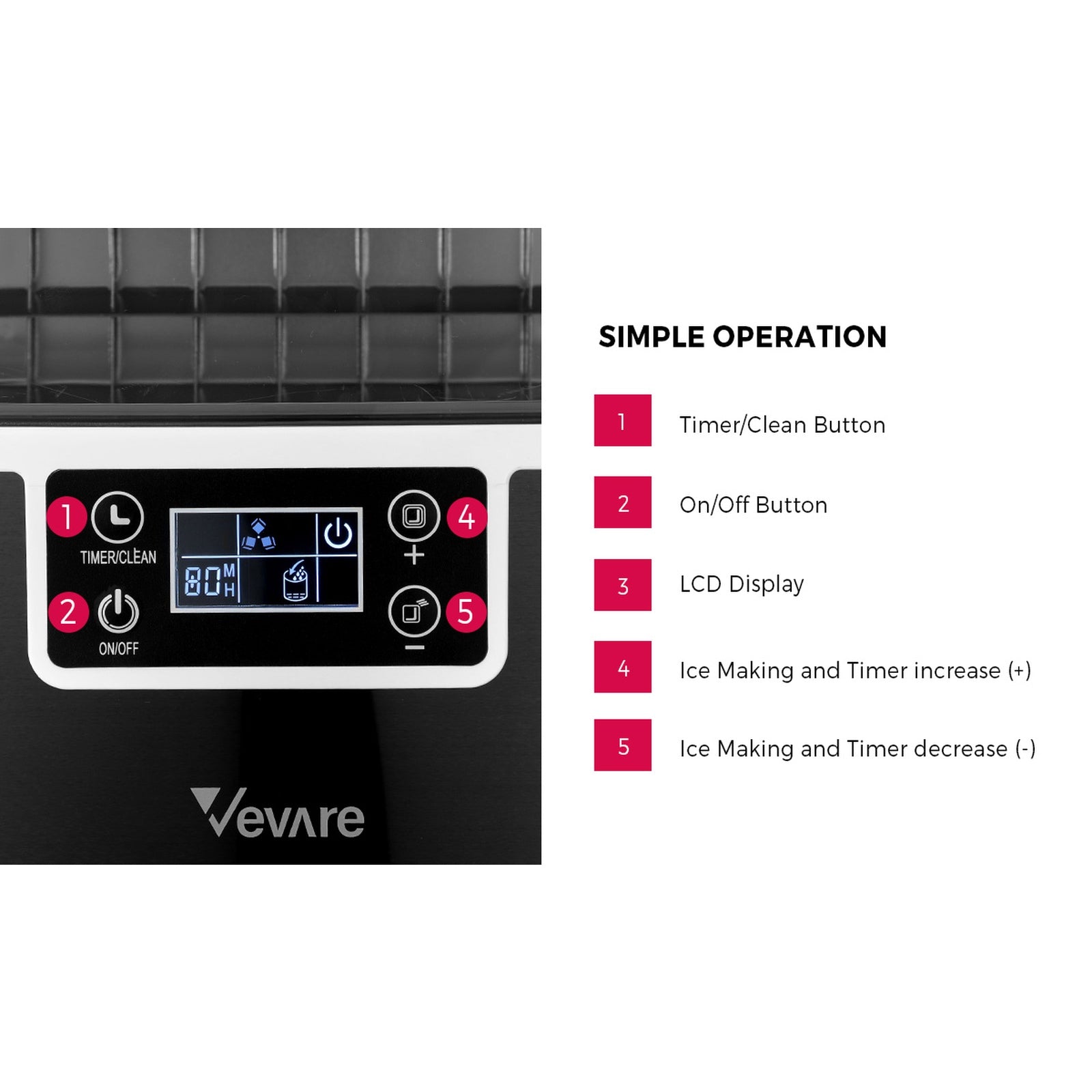Vevare 3.2L Ice Maker Machine Portable Ice Cube Tray Bar Countertop Stainless - Sunyee