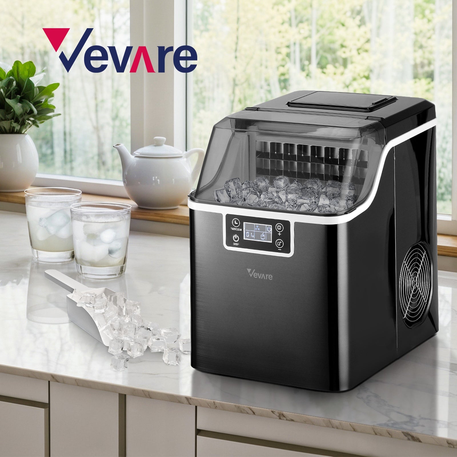 Vevare 3.2L Ice Maker Machine Portable Ice Cube Tray Bar Countertop Stainless - Sunyee