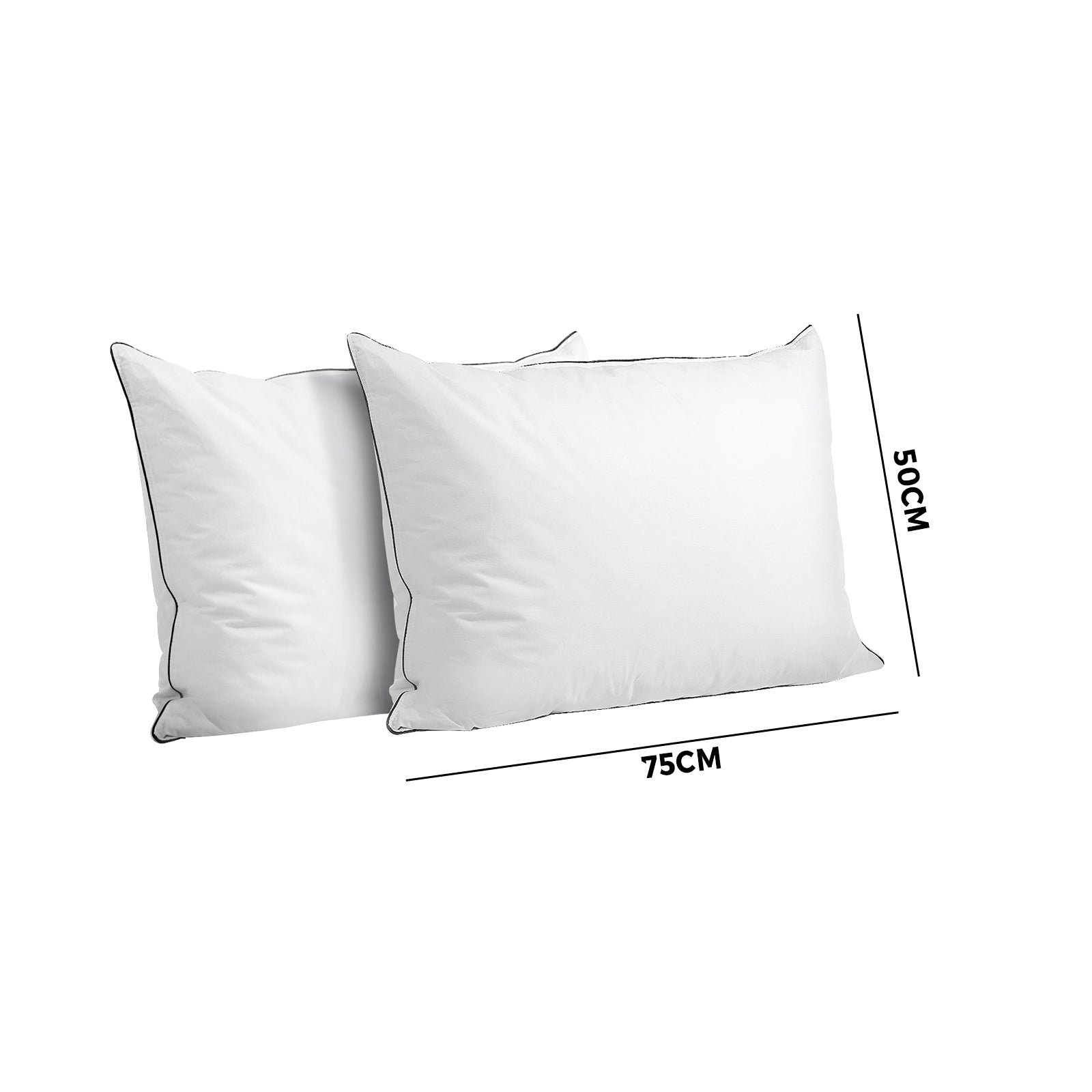 Bedra Pillow Duck Feather Down Standard Pillows Cotton Cover - Twin Pack - Sunyee