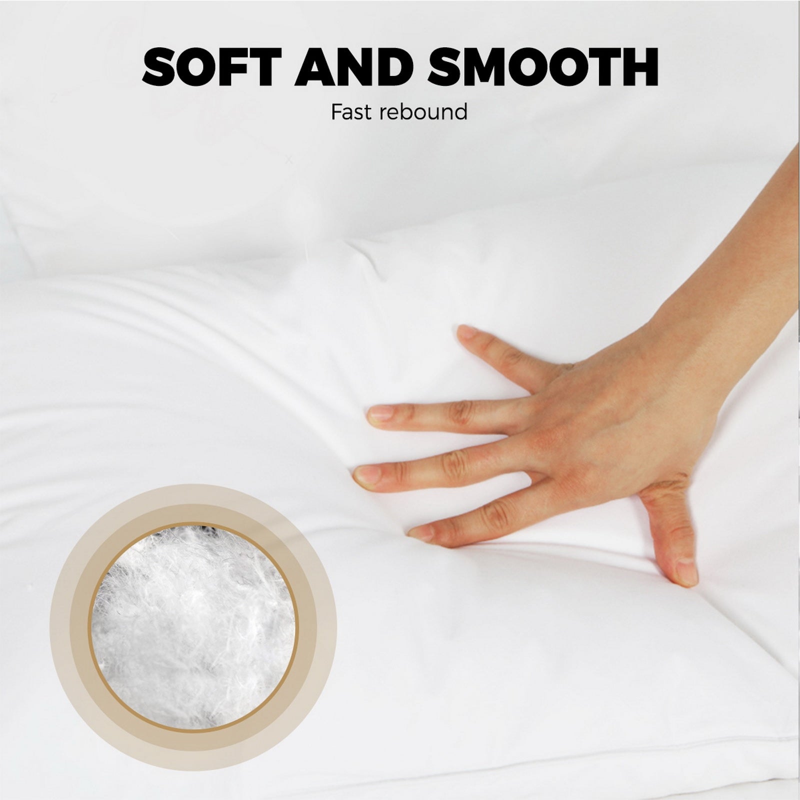 Bedra Bedding Pillow Goose Feather Down Pillows Twin Pack Standard Size Hotel - Sunyee