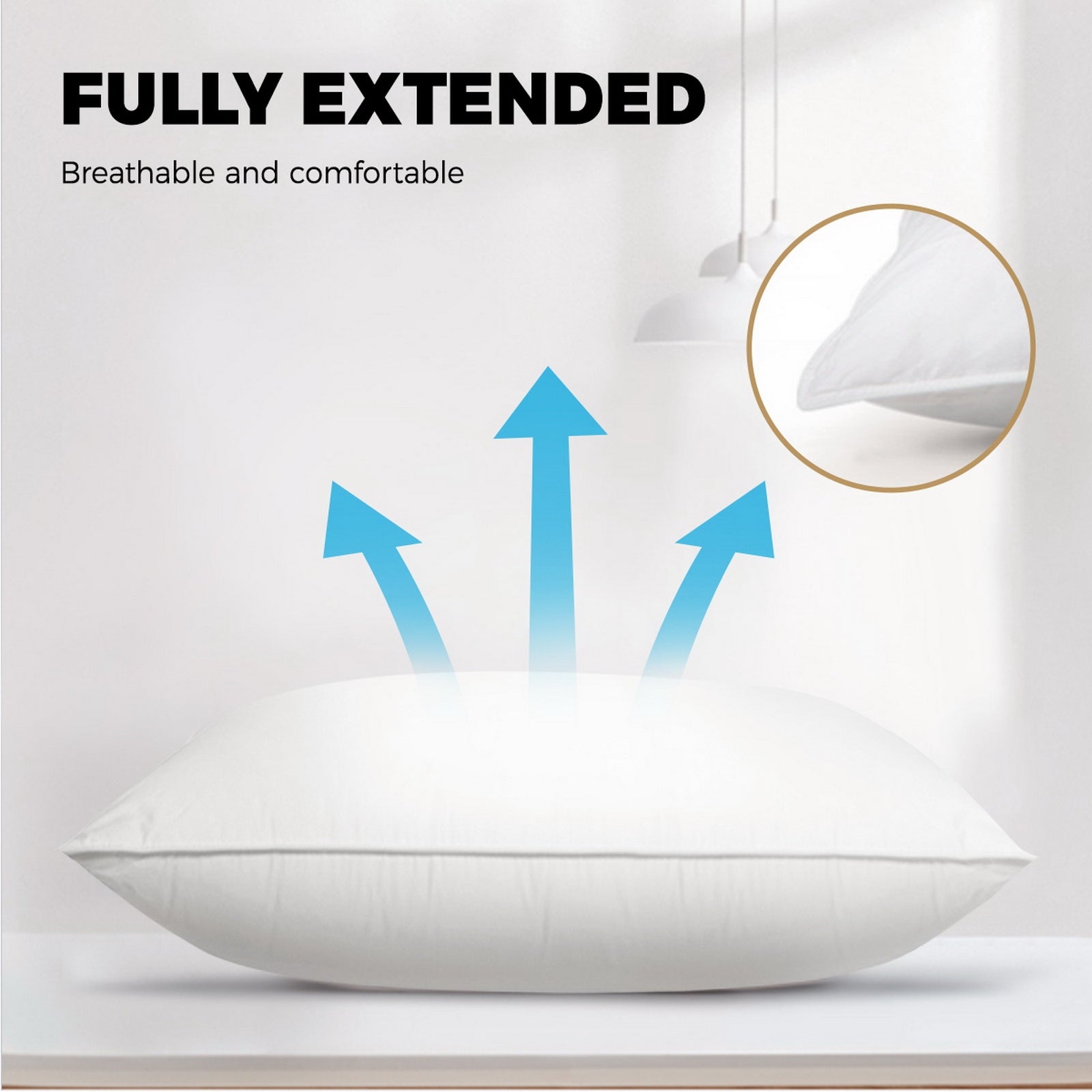 Bedra Bedding Pillow Goose Feather Down Pillows Twin Pack Standard Size Hotel - Sunyee