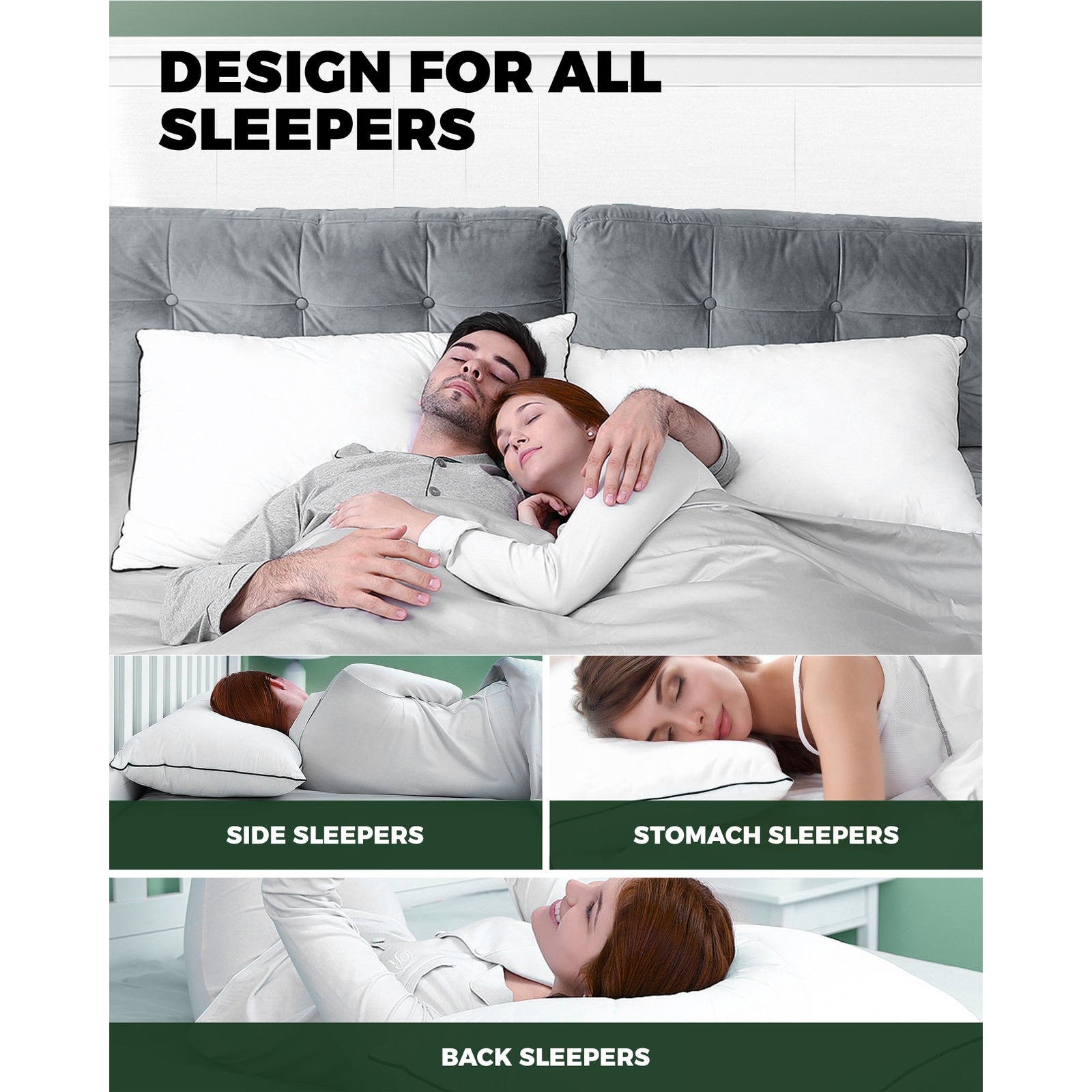 Bedra Microfibre Pillow Hotel Cotton Cover Home Soft Quality Luxury 4pcs 50 x 90cm - Sunyee