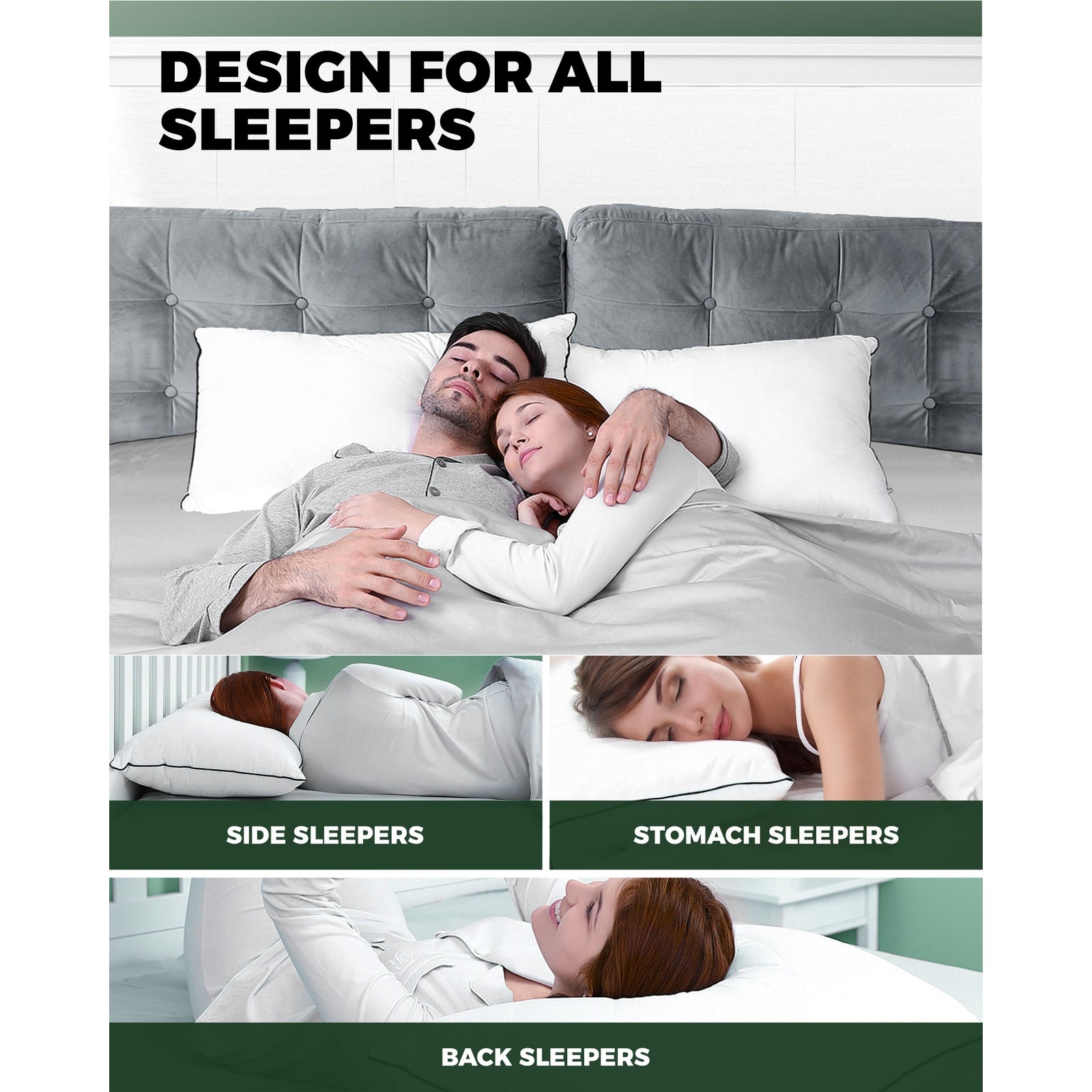 Bedra Microfibre Pillow Hotel Cotton Cover Home Soft Quality Luxury 4pcs 48 x 73cm - Sunyee